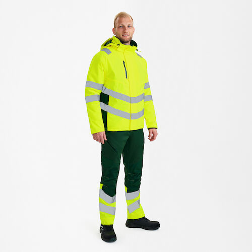 Safety Winter Jacket - Hi-vis Yellow / Green, Engel | Engel Workwear
