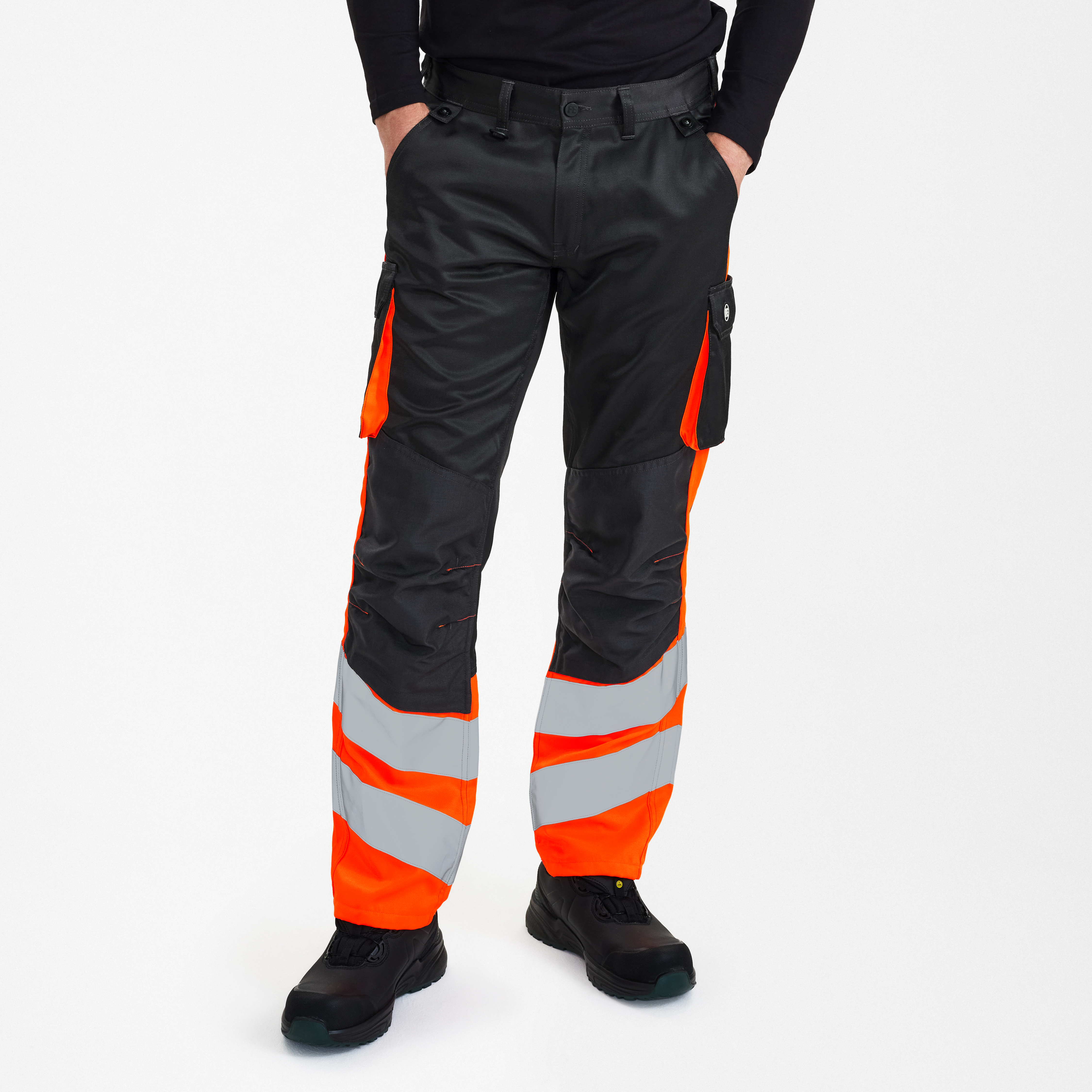 Engel Workwear Safety Light arbejdsbukser - Antrazitgrå/Orange [7910] / K80