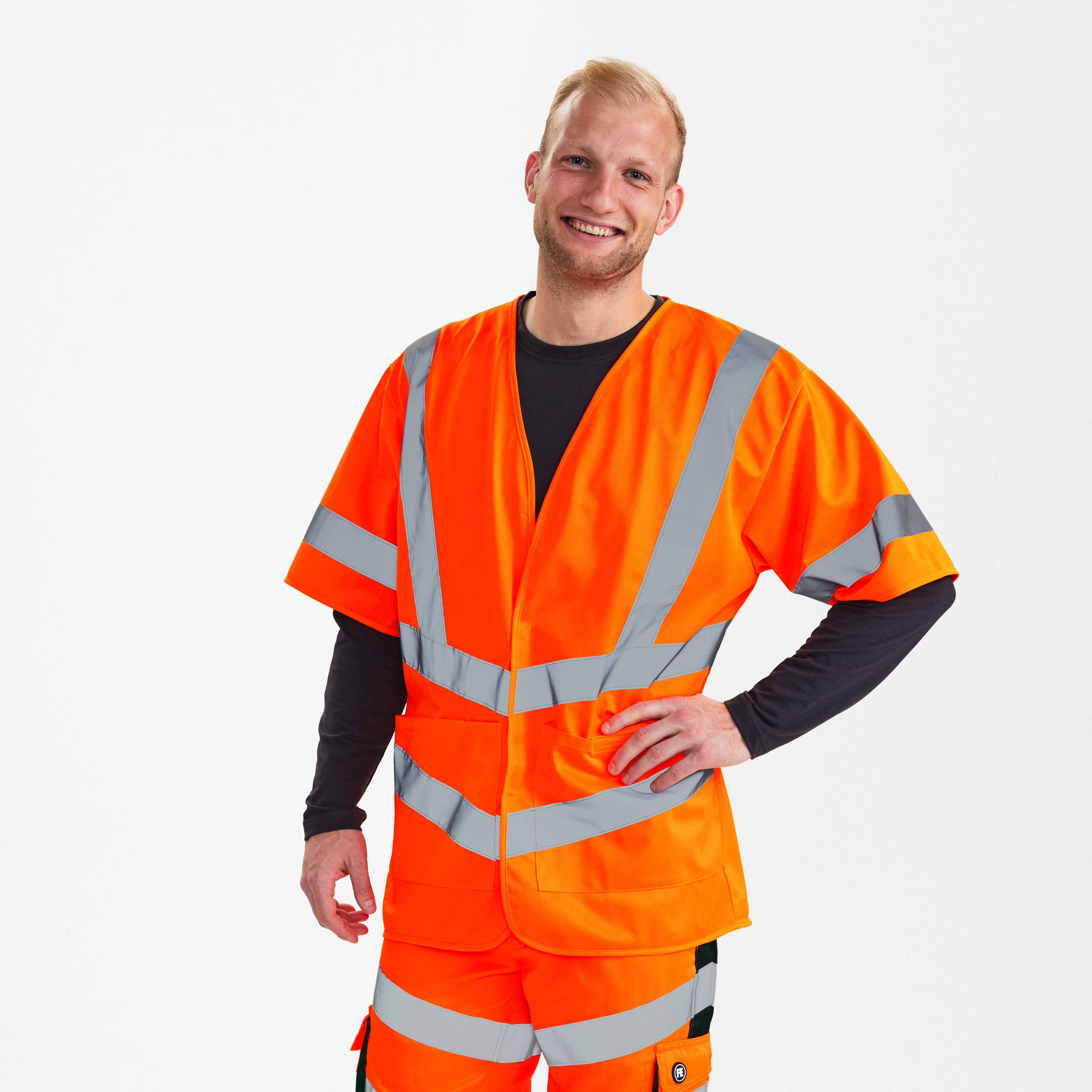 Engel Workwear Safety vejvest med ærmer - Hi-vis Orange [10] / 3XL/4XL