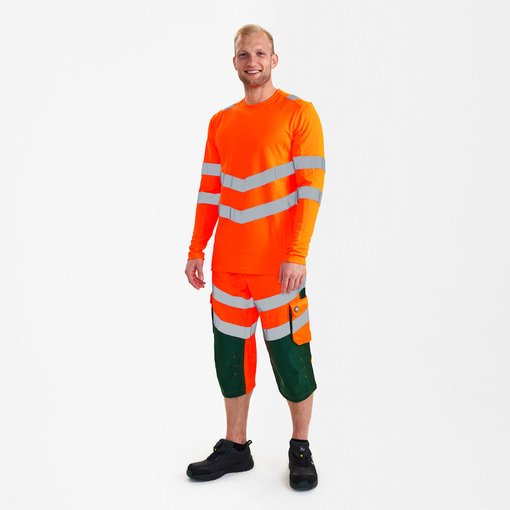 SAFETY Langarm-Shirt – Warnorange (Am Modell)