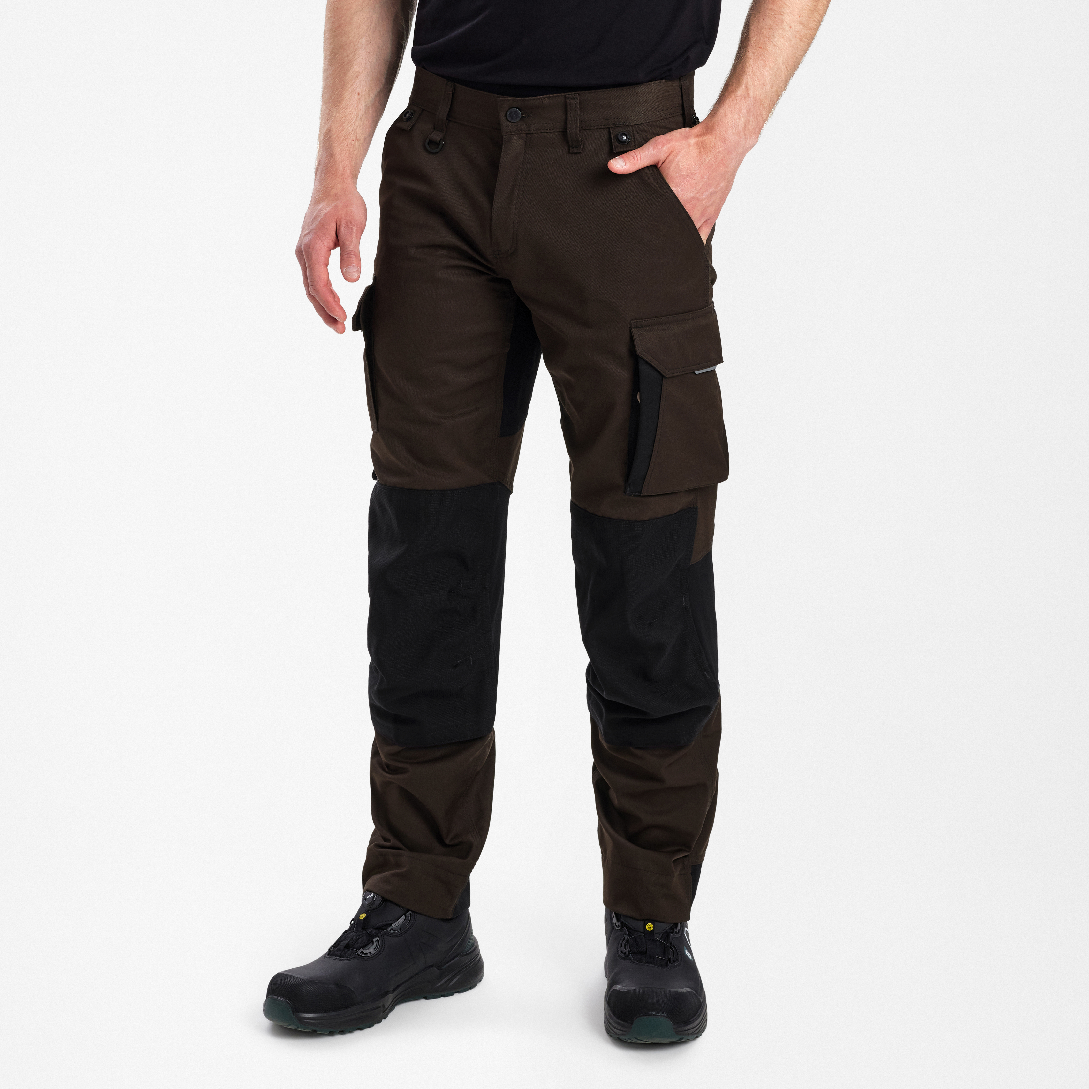 Engel Workwear X-treme arbejdsbukser med stræk - Mokkabrun/Sort [16720] / K80