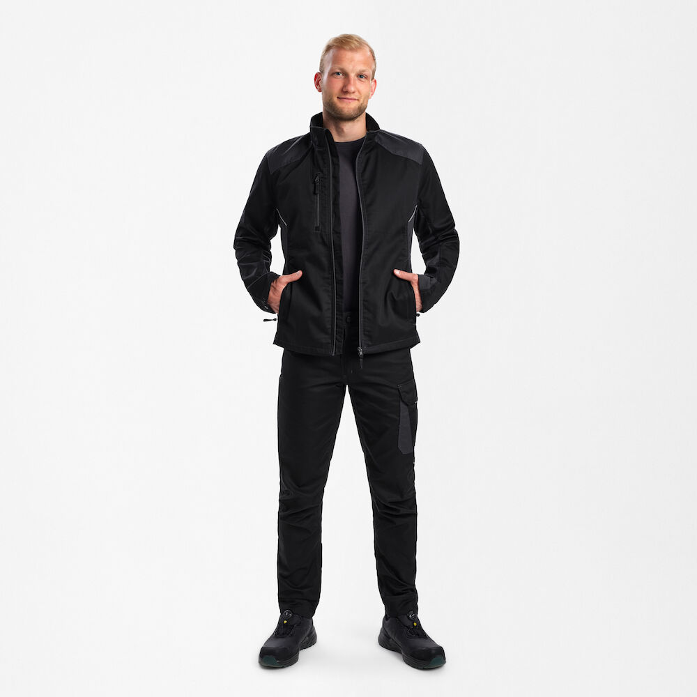 VENTURE Arbeitsjacke – Schwarz / Anthrazit Grau (Am Modell)