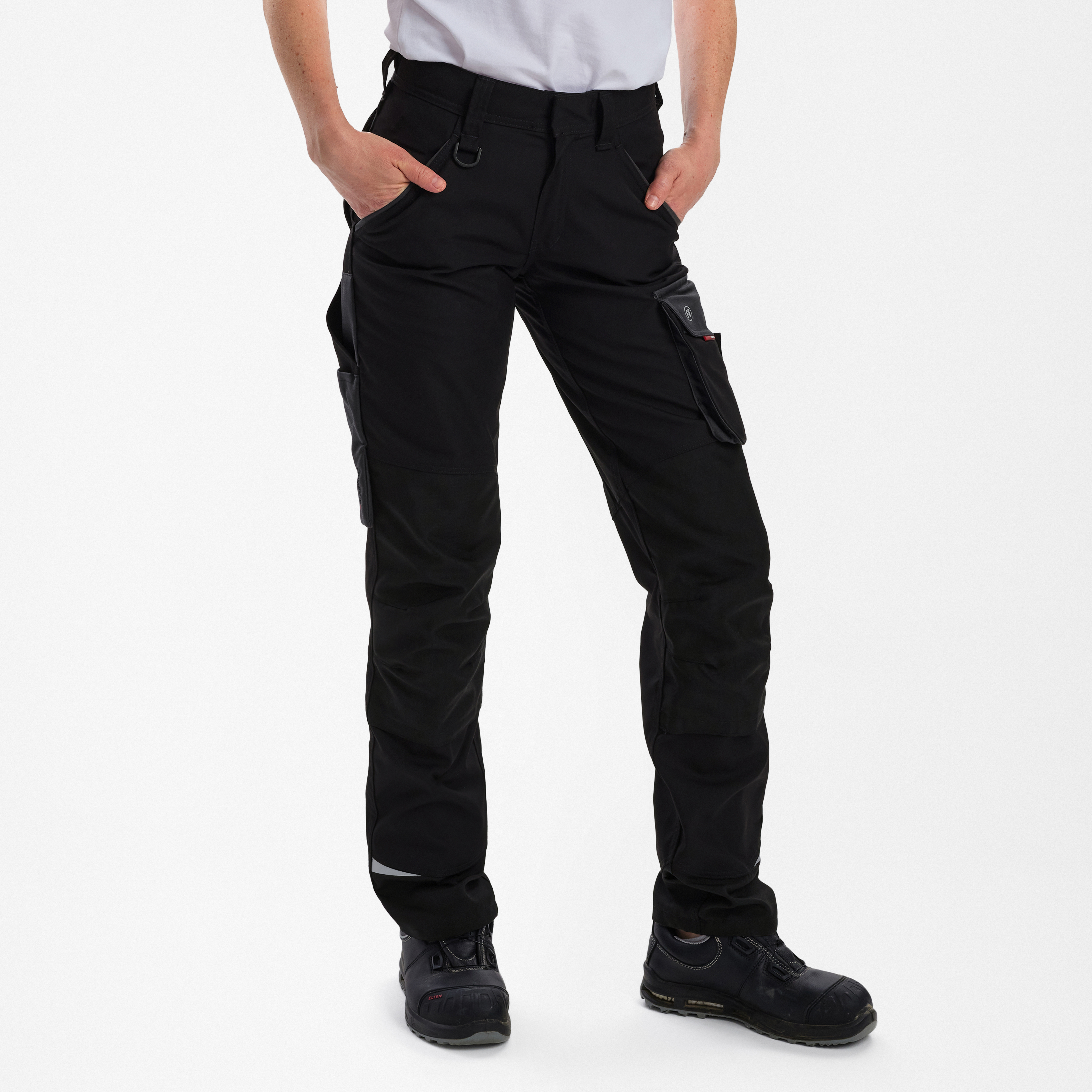 Engel Workwear Galaxy dame arbejdsbukser - Sort/Antrazitgrå [2079] / 34