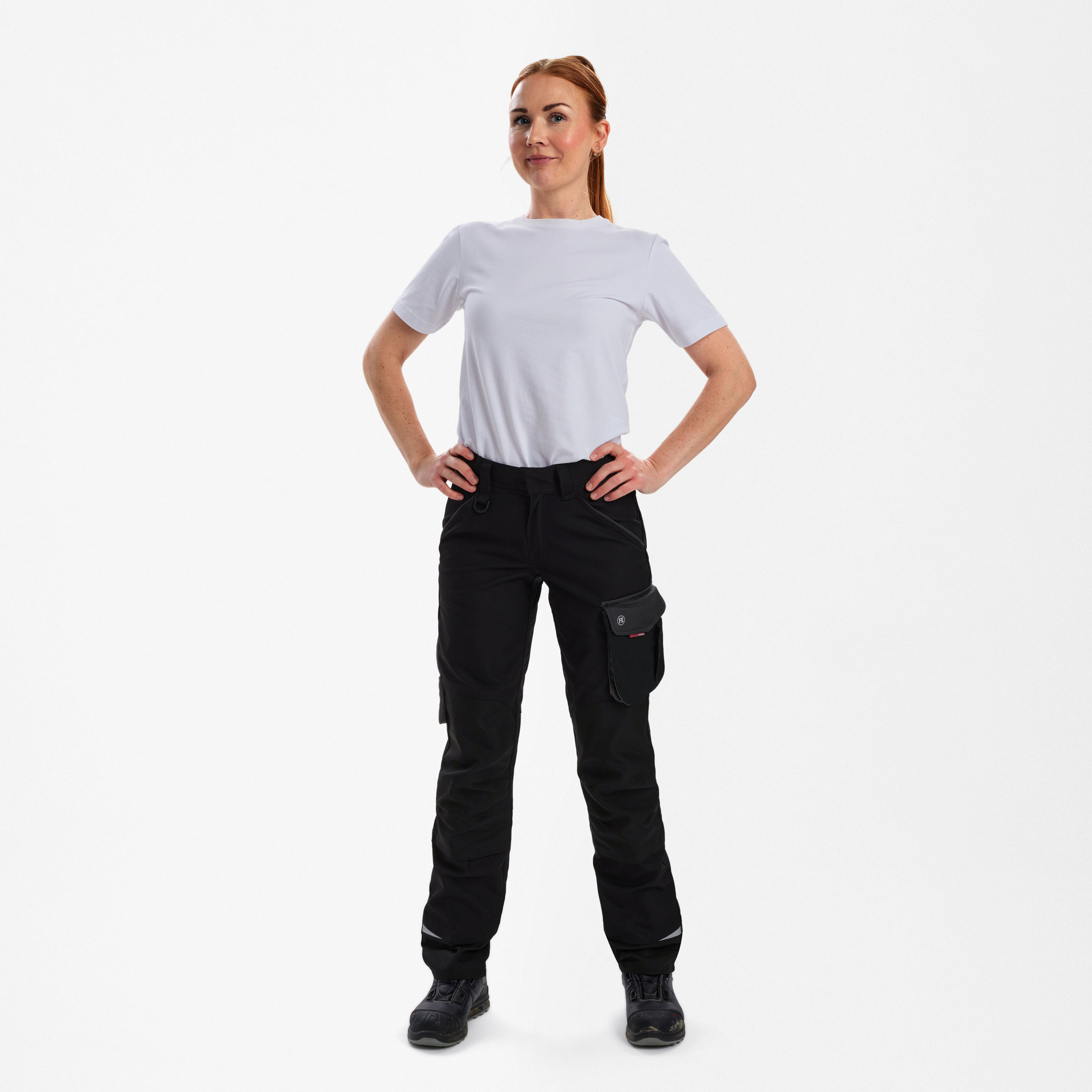Engel Workwear Galaxy dame arbejdsbukser - Sort/Antrazitgrå [2079] / 34