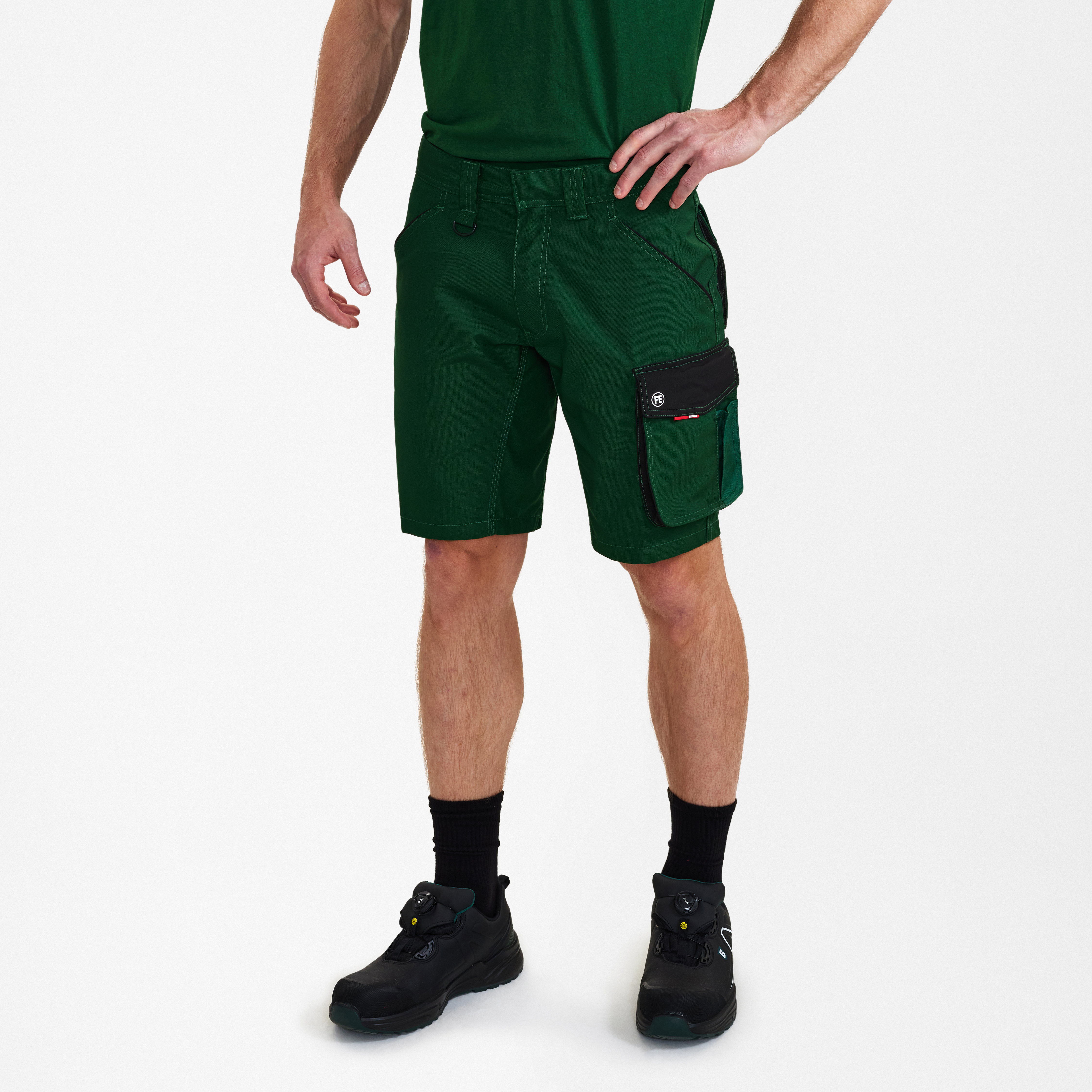 Engel Workwear Galaxy arbejdsshorts - Grøn/Sort [120] / 72