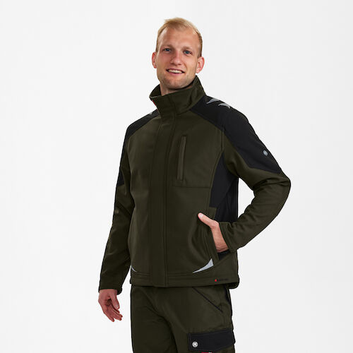 Galaxy Softshell Jacket - Forest Green / Black, Engel | Engel Workwear