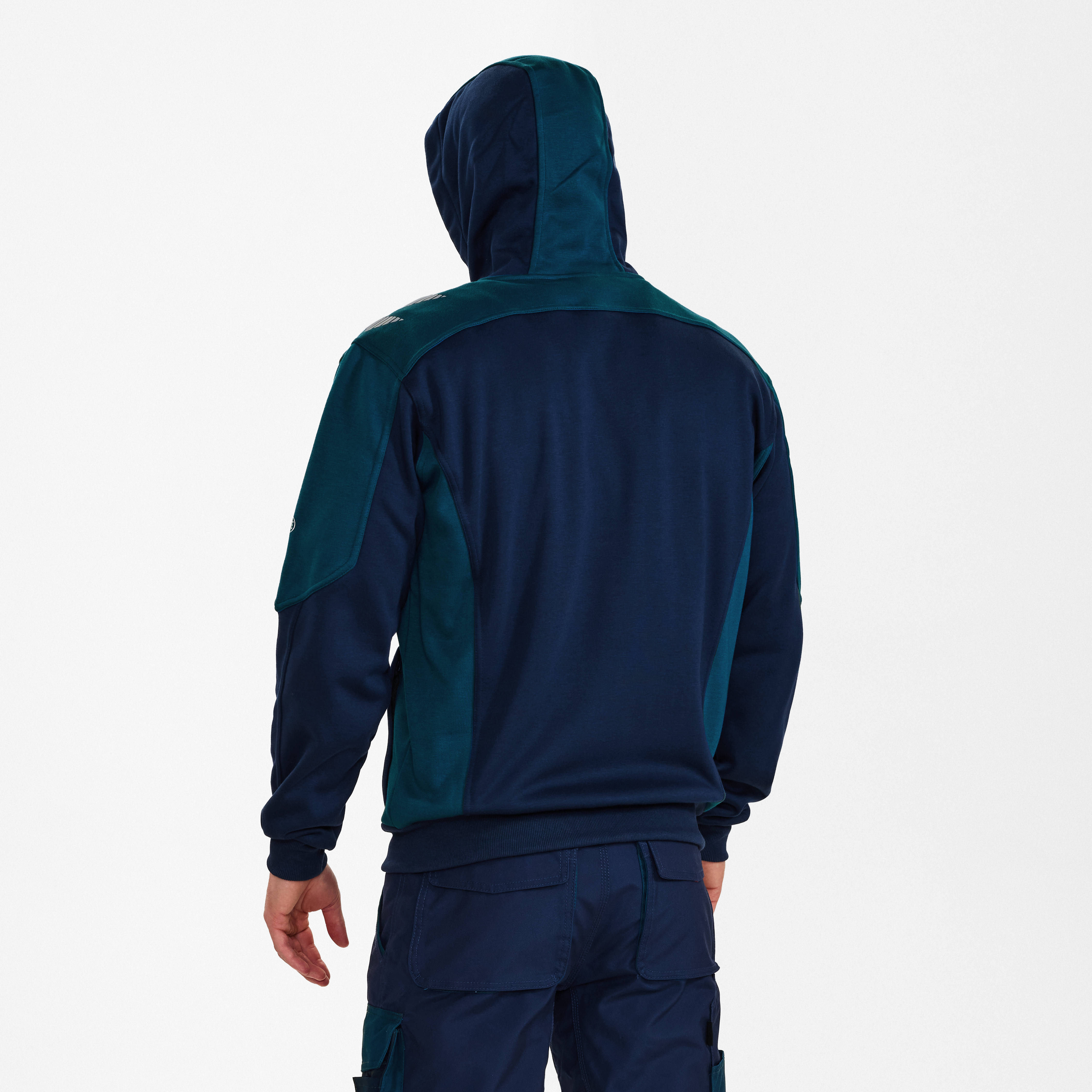 Engel Workwear Galaxy sweat cardigan med hætte - Blue Ink/Dark Petrol [16577] / XS