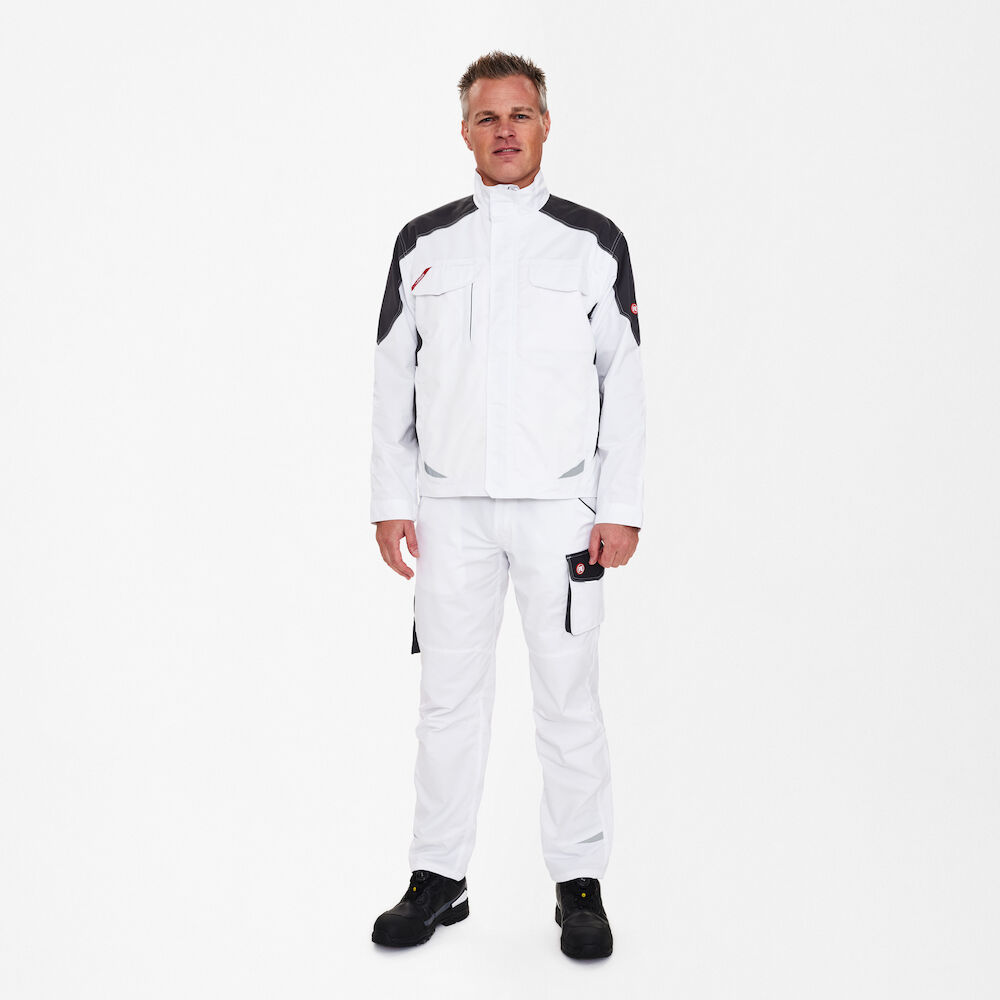 GALAXY Light Arbeitsjacke – Weiß / Anthrazit Grau (Am Modell)