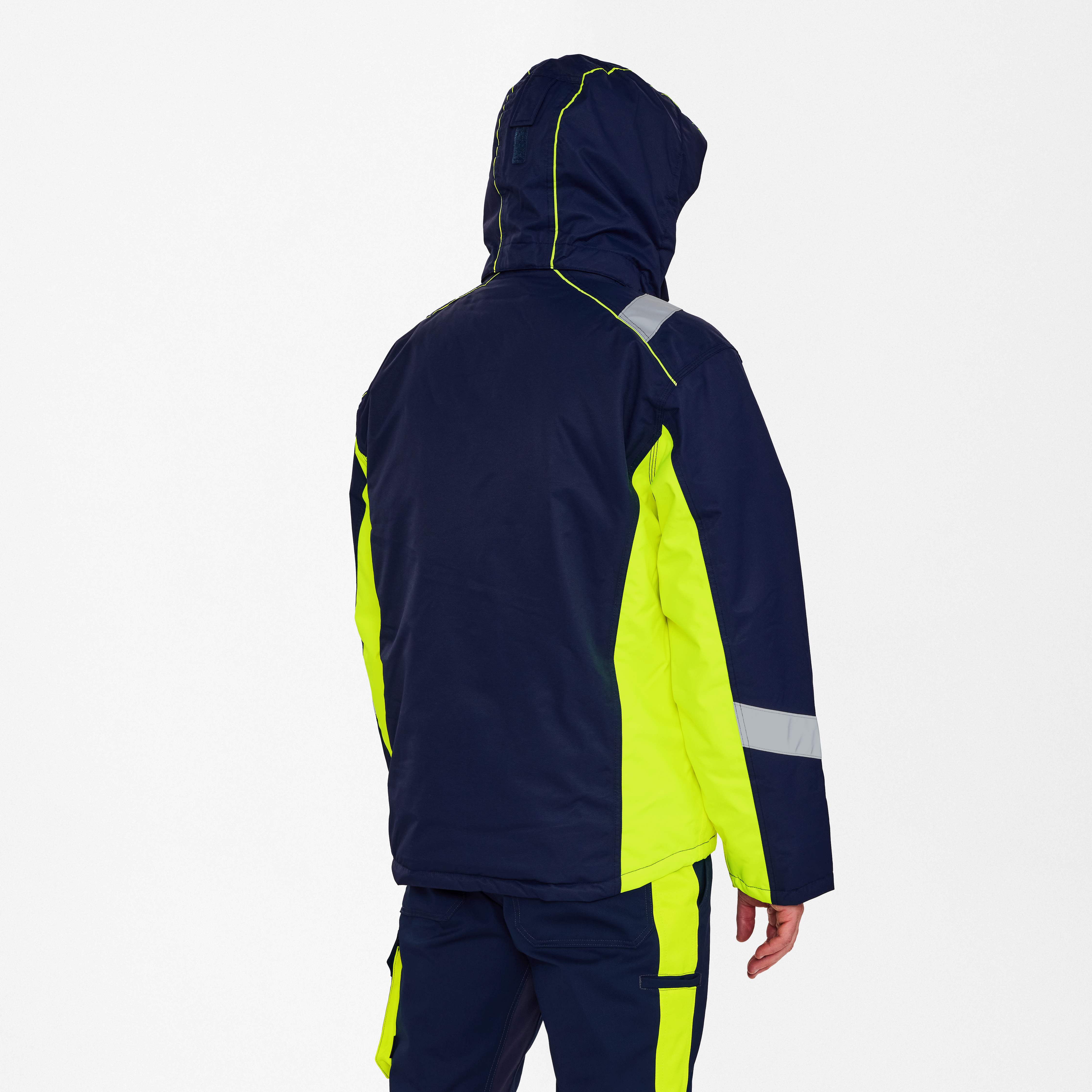Engel Workwear Cargo vinterjakke - Blue Ink/Gul [16538] / XS