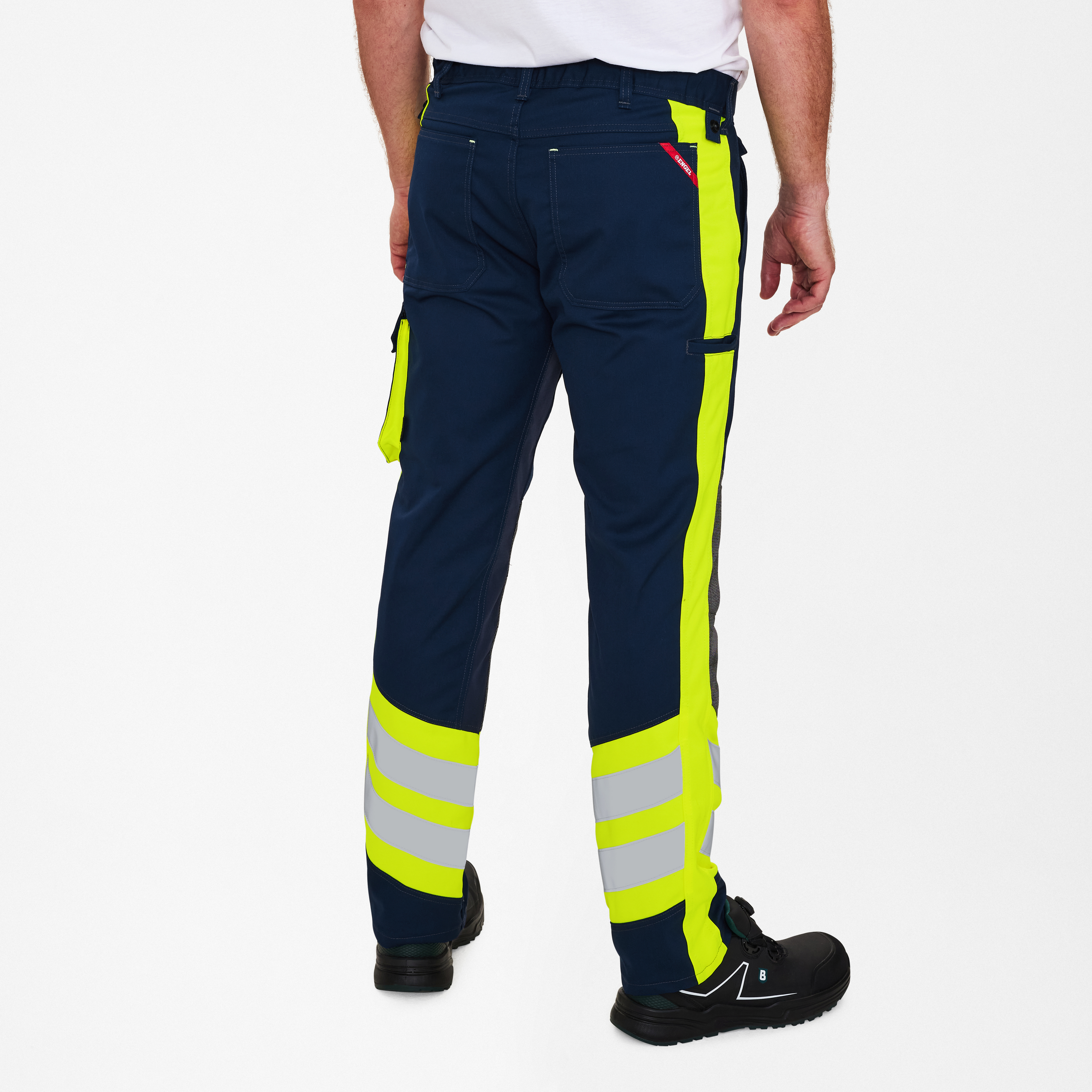 Engel Workwear Cargo arbejdsbukser - Blue Ink/Gul [16538] / K80