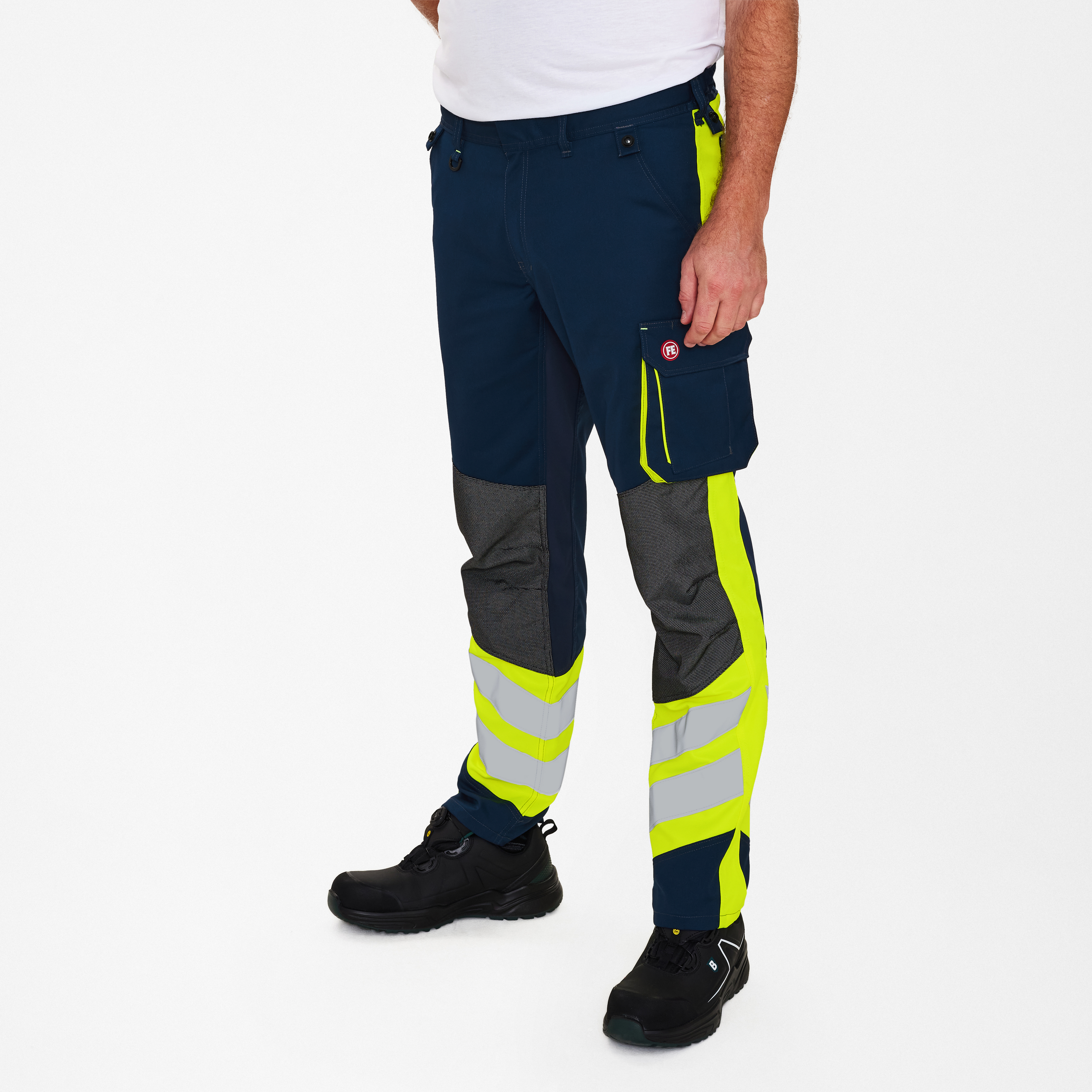Engel Workwear Cargo arbejdsbukser - Blue Ink/Gul [16538] / K80