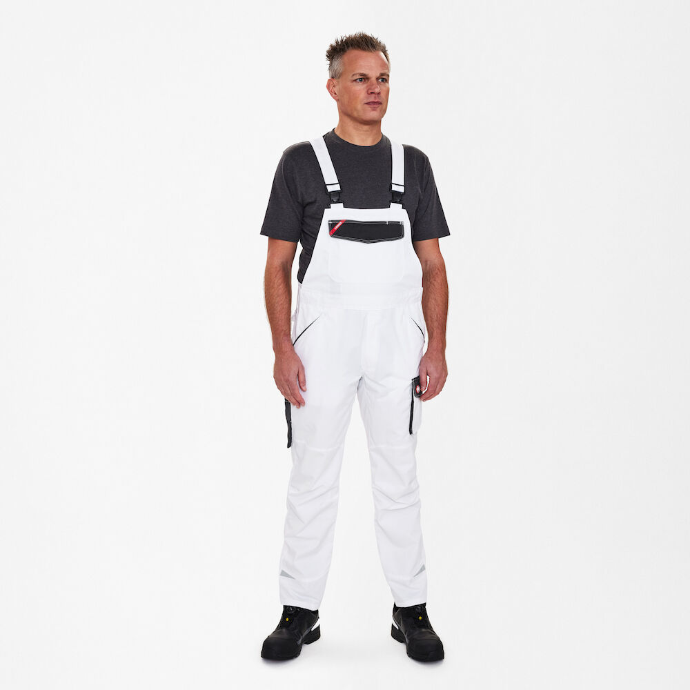 GALAXY Light Latzhose – Weiß / Anthrazit Grau (Am Modell)