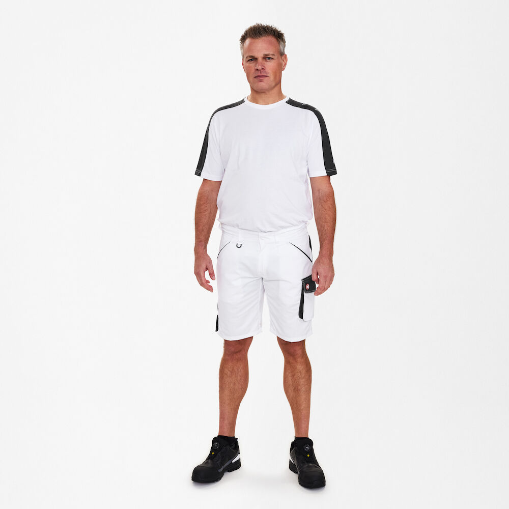 GALAXY Light Arbeitsshorts – Weiß / Anthrazit Grau (Am Modell)