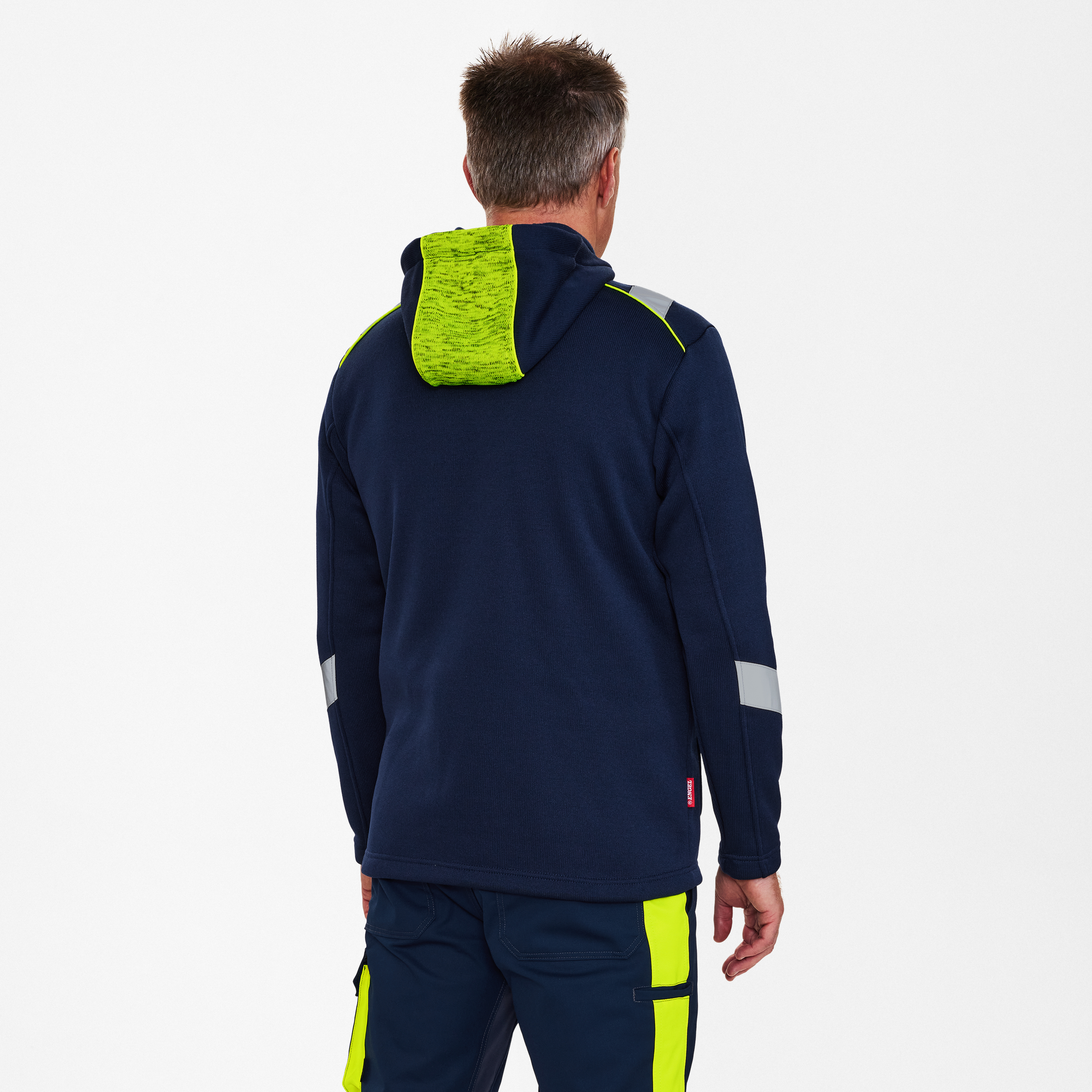 Engel Workwear Cargo strik cardigan - Blue Ink/Gul [16538] / XS