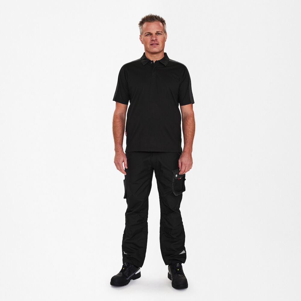 GALAXY Poloshirt – Schwarz / Anthrazit Grau (Am Modell)