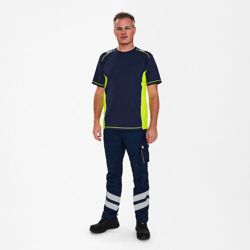 Cargo T-shirt - Blue Ink / Hi-vis Yellow, Engel | Engel Workwear