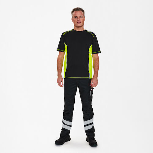 Cargo T-shirt - Black / Hi-vis Yellow, Engel | Engel Workwear