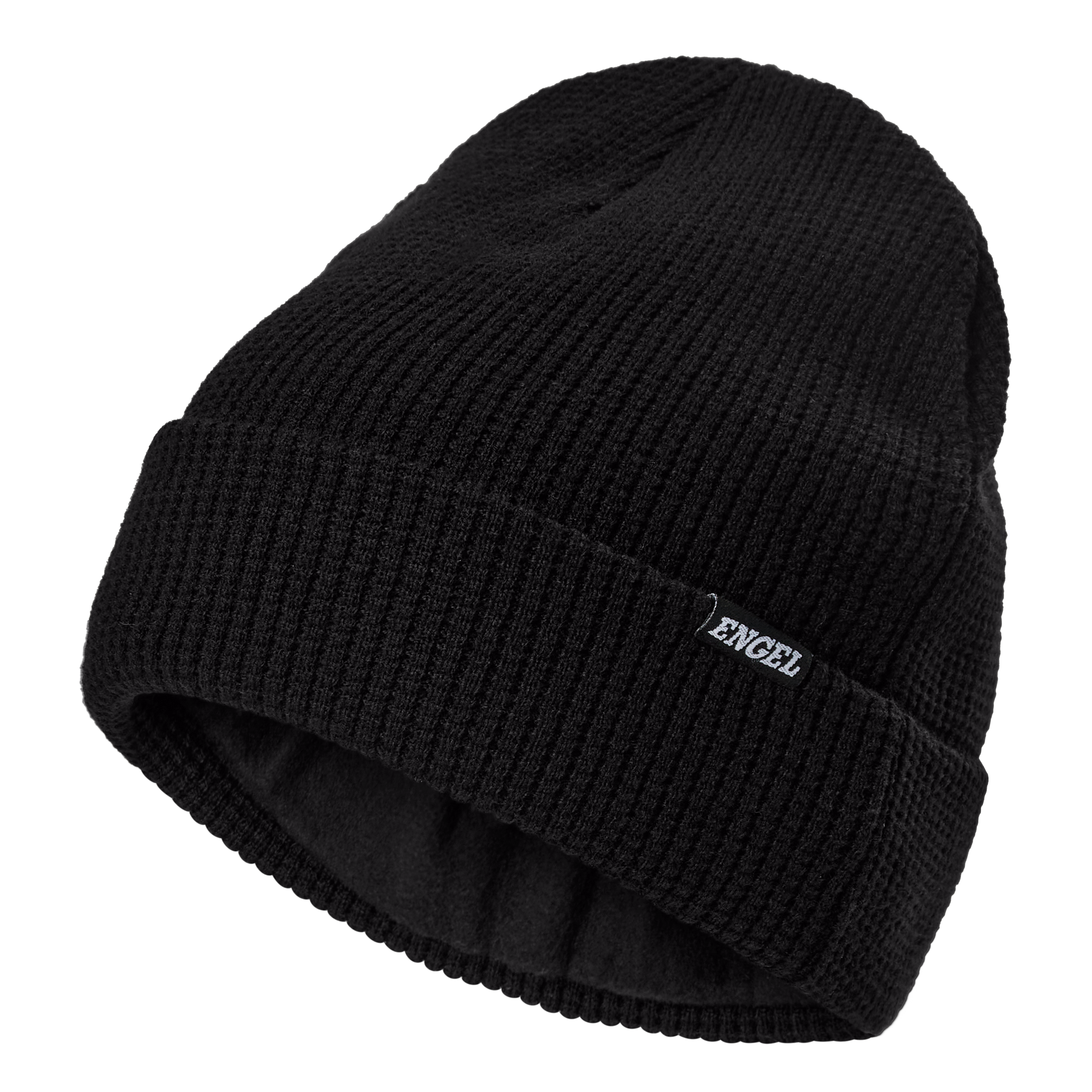 Engel Workwear Strikket hue med perlestrik effekter - Sort [20] / One size