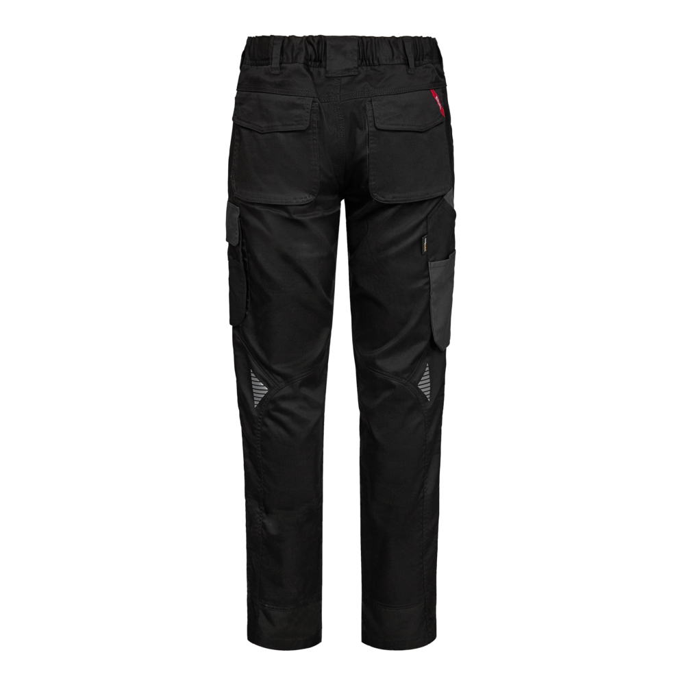 GALAXY Arbeitshose mit 2-Wege-Stretch – Schwarz / Anthrazit Grau (Rücken)