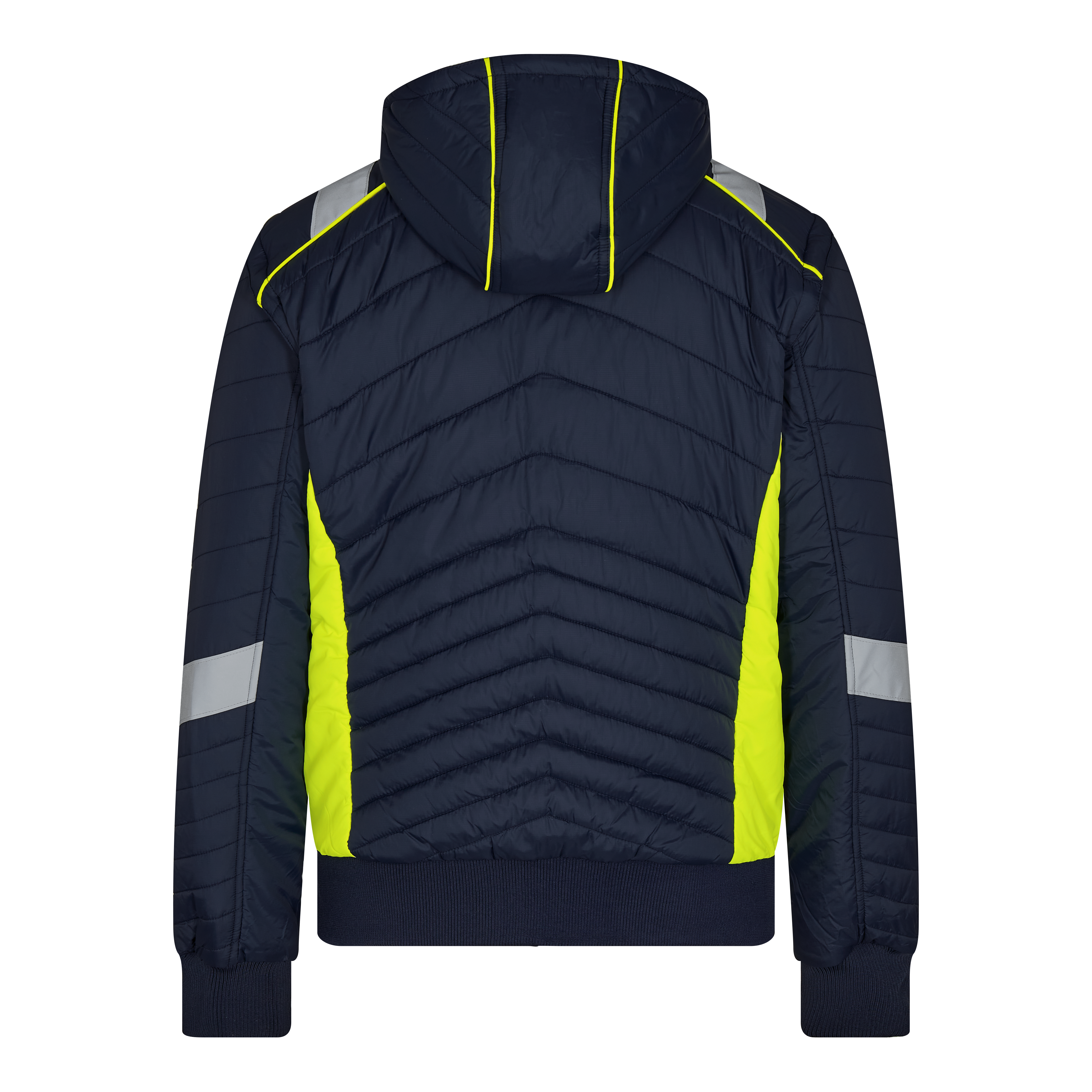 Engel Workwear Cargo quiltet jakke - Blue Ink/Gul [16538] / XS