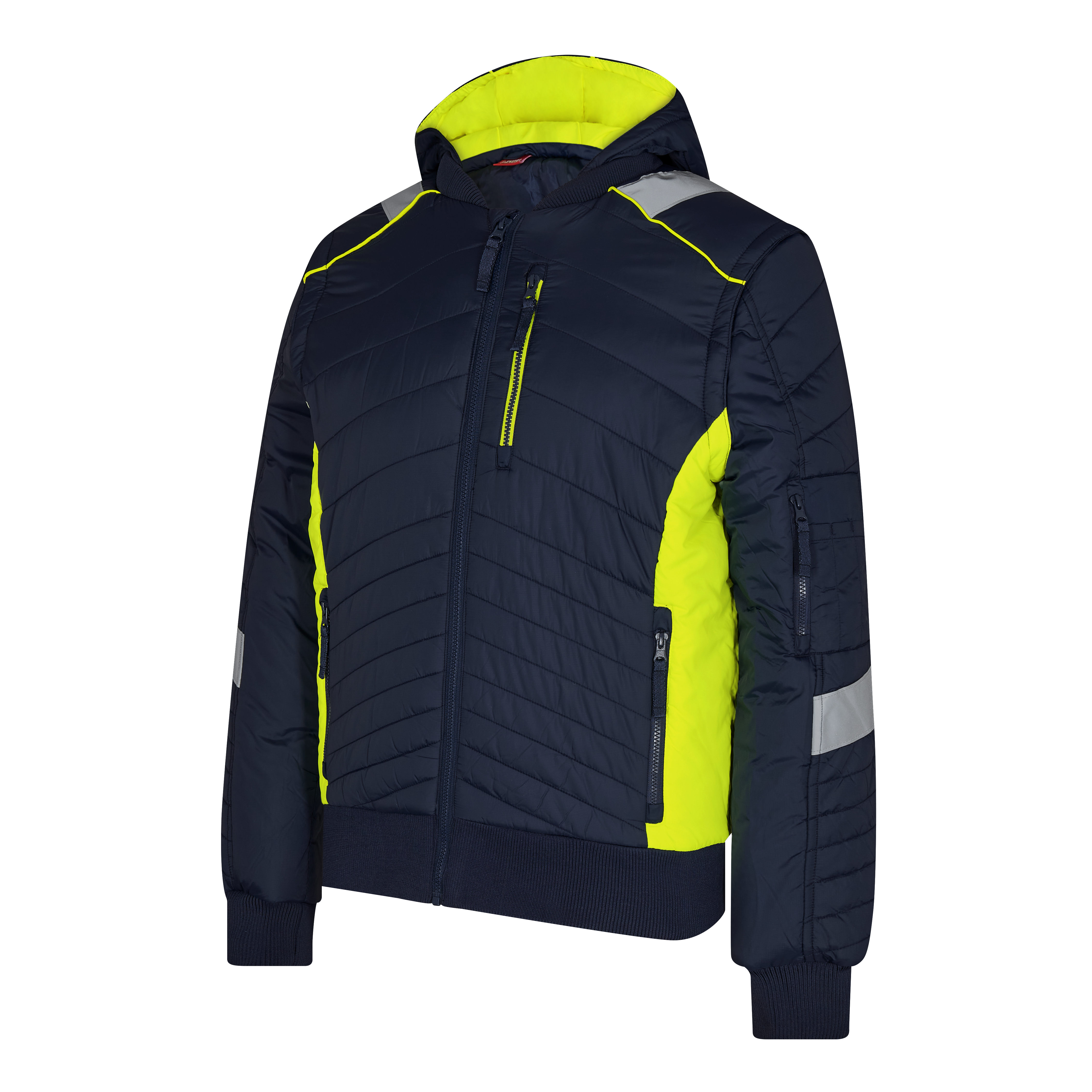 Engel Workwear Cargo quiltet jakke - Blue Ink/Gul [16538] / XS