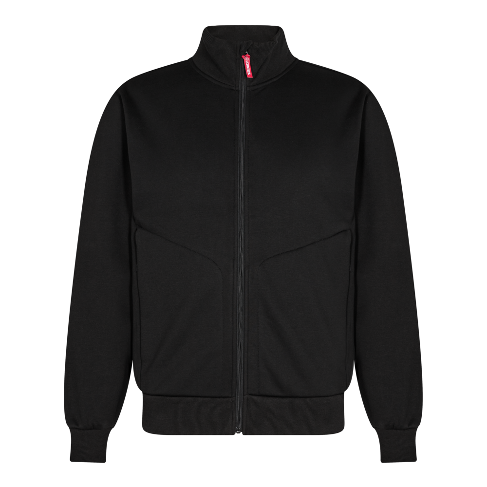EXTEND Sweat-Jacke mit hohem Kragen – Schwarz (Front)