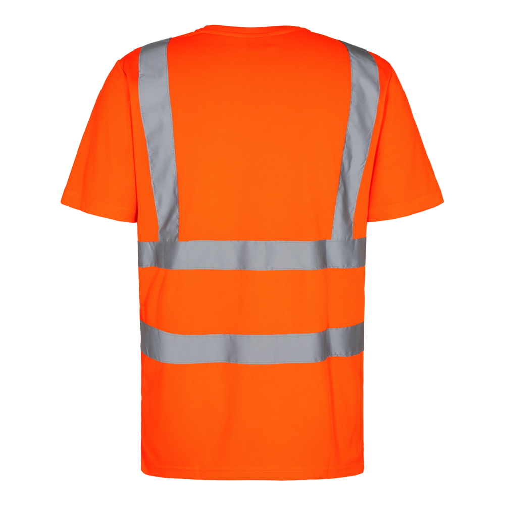 SAFETY T-Shirt mit Brusttasche – Warnorange (Rücken)