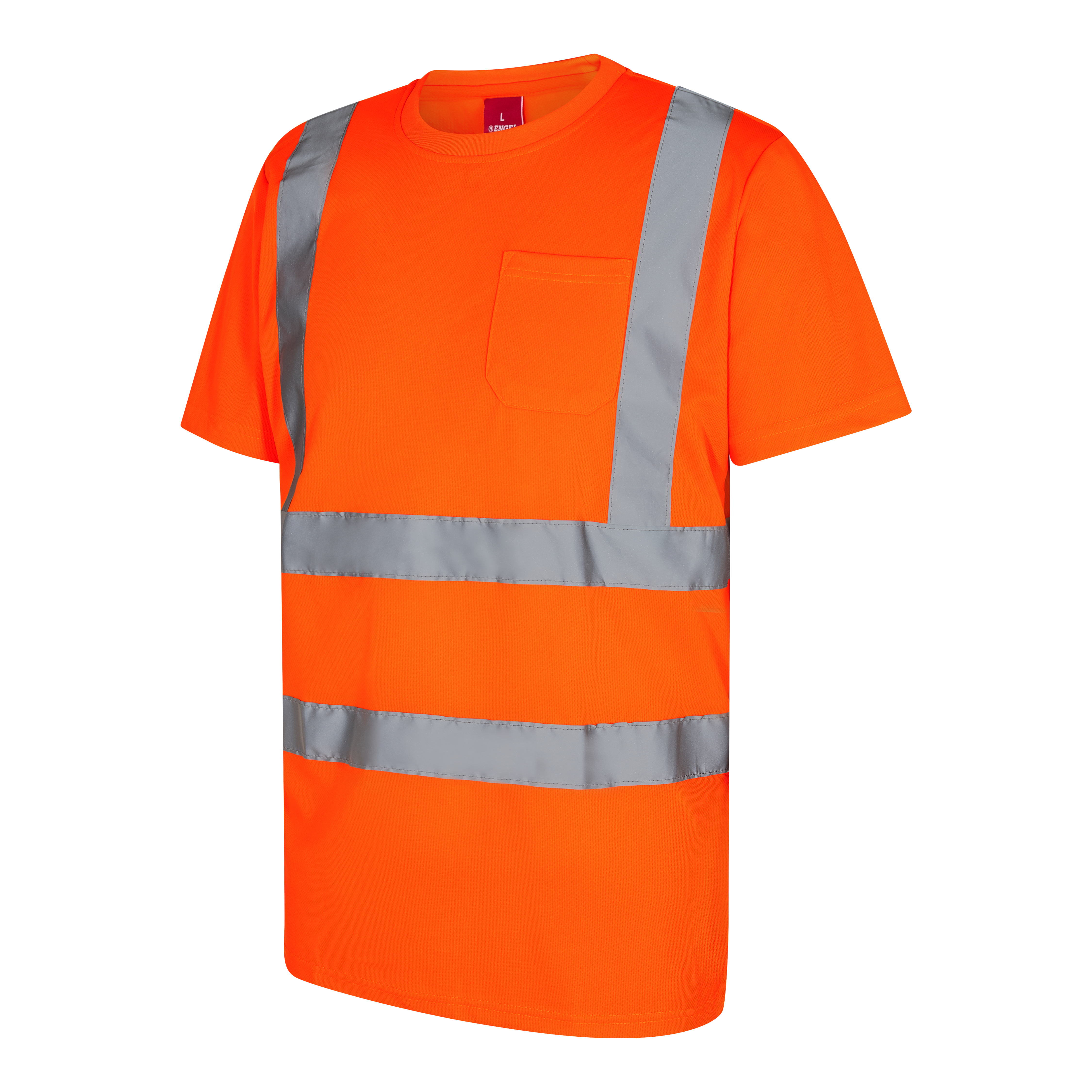 Engel Workwear Safety T-shirt med brystlomme - Hi-vis Orange [10] / XS