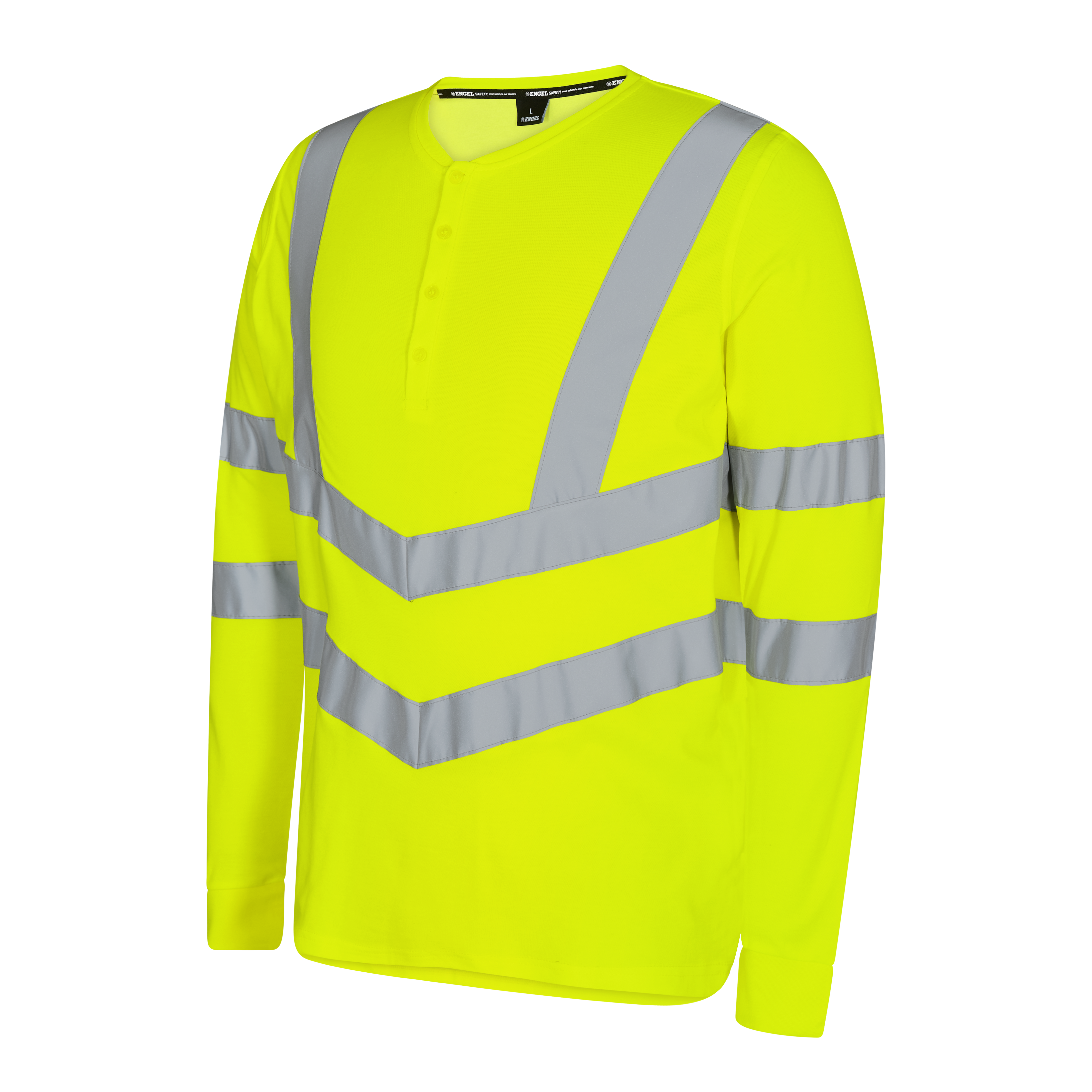 Engel Workwear Safety Grandad langærmet T-shirt - Gul [38] / XS