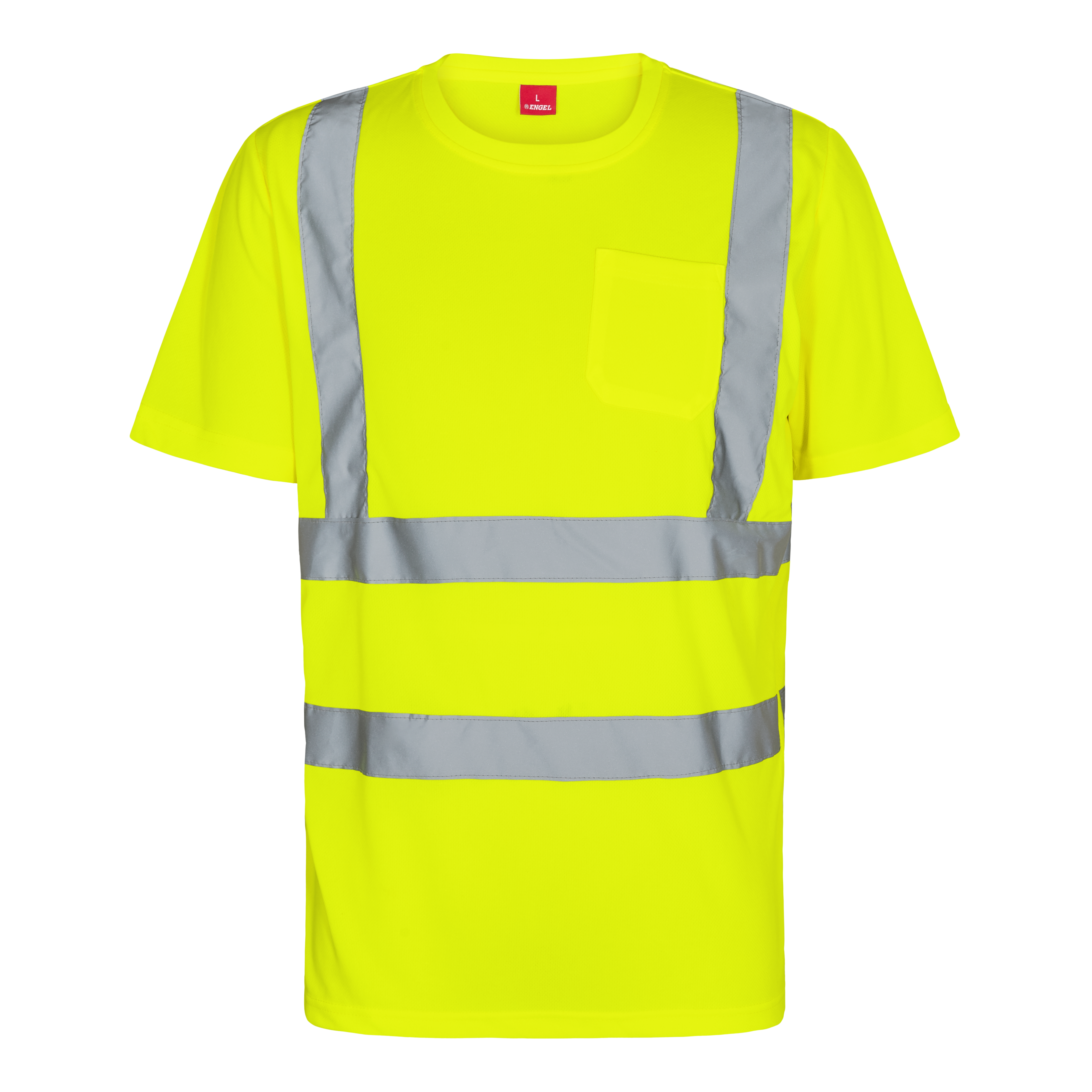 Engel Workwear Safety T-shirt med brystlomme - Gul [38] / XS