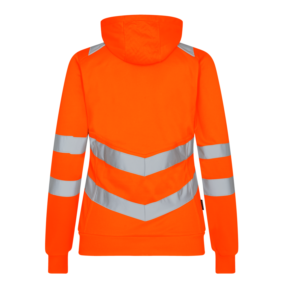 SAFETY Damen Sweatcardigan – Warnorange (Rücken)