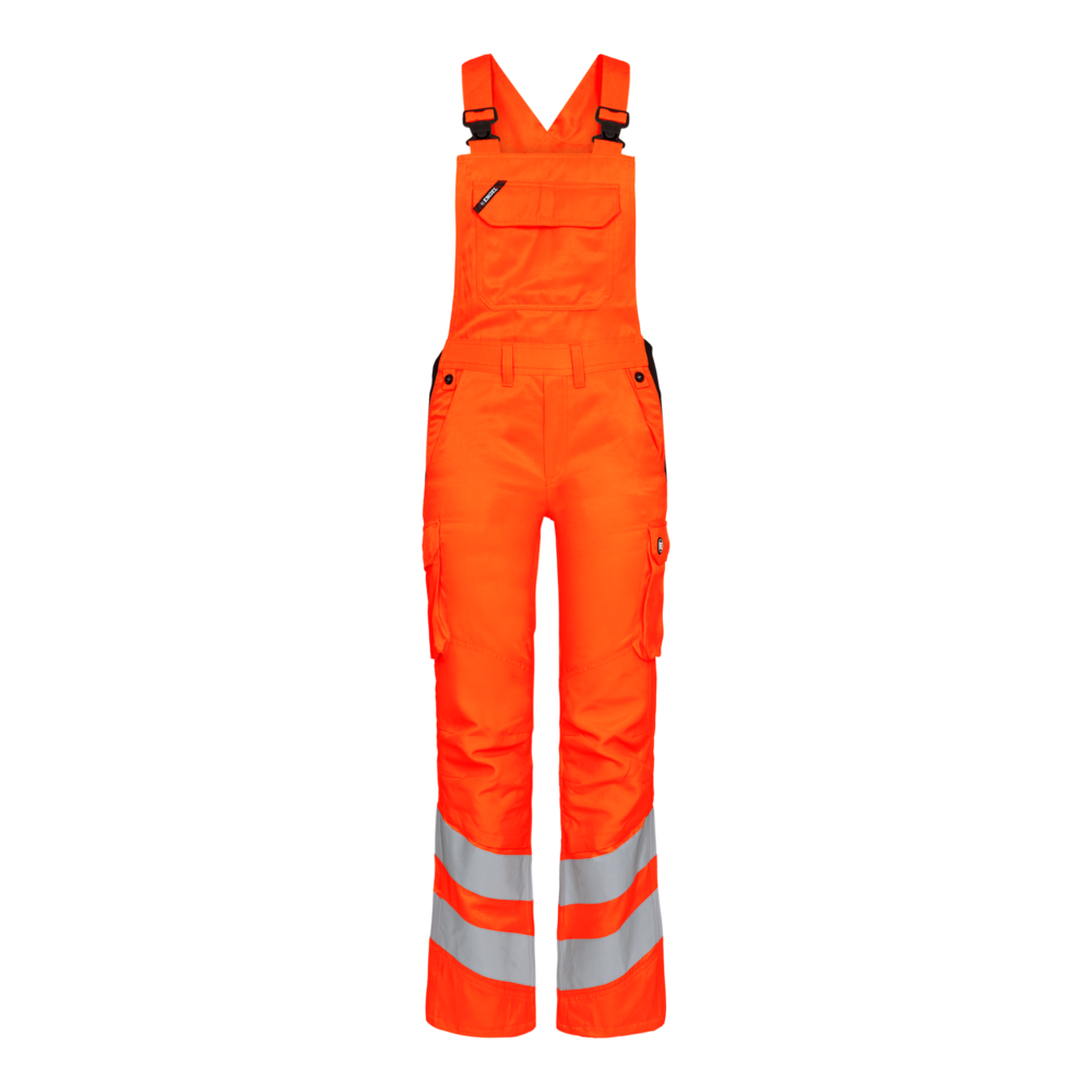 SAFETY Light Damen Latzhose – Warnorange (Front)