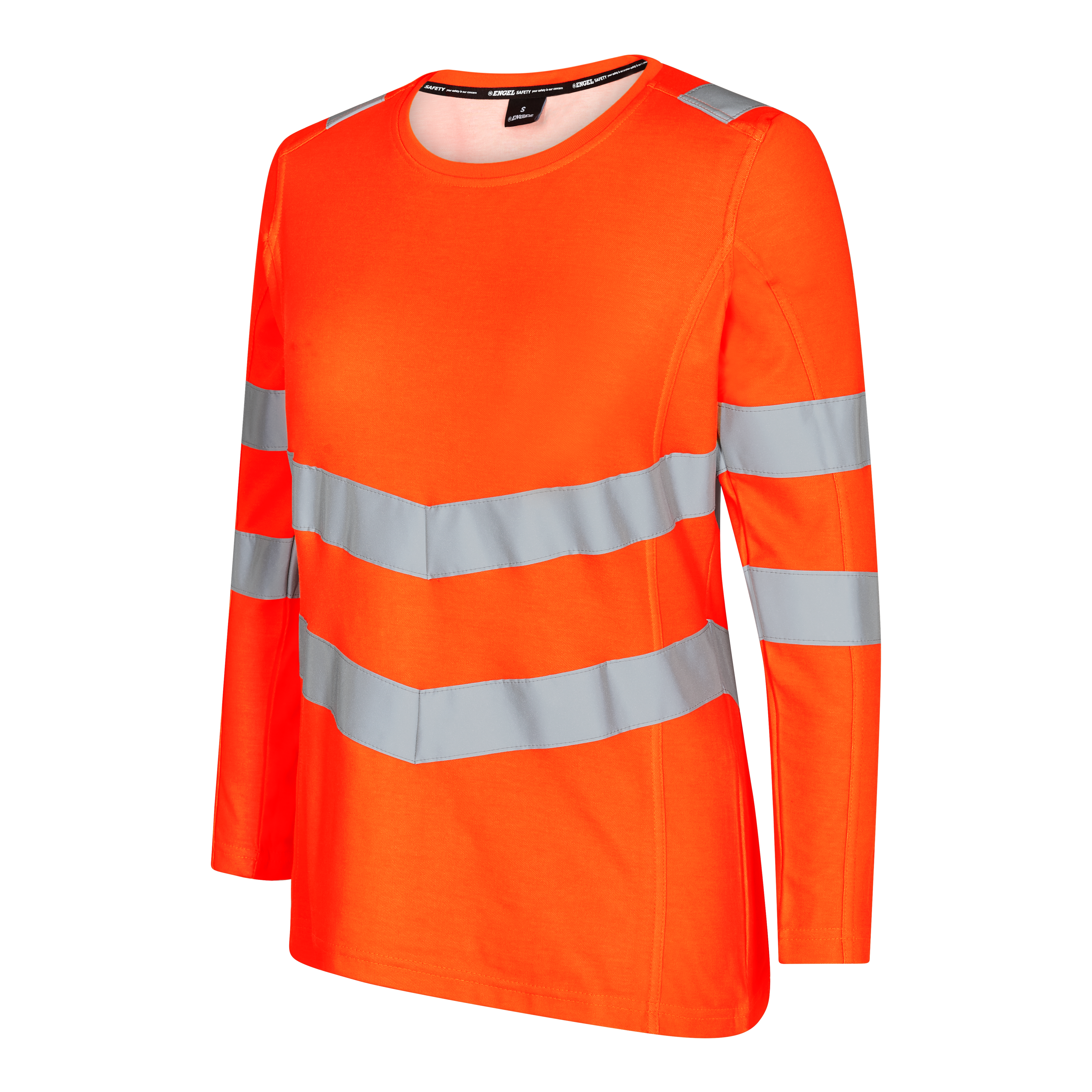 Engel Workwear Safety dame langærmet T-shirt - Hi-vis Orange [10] / XS