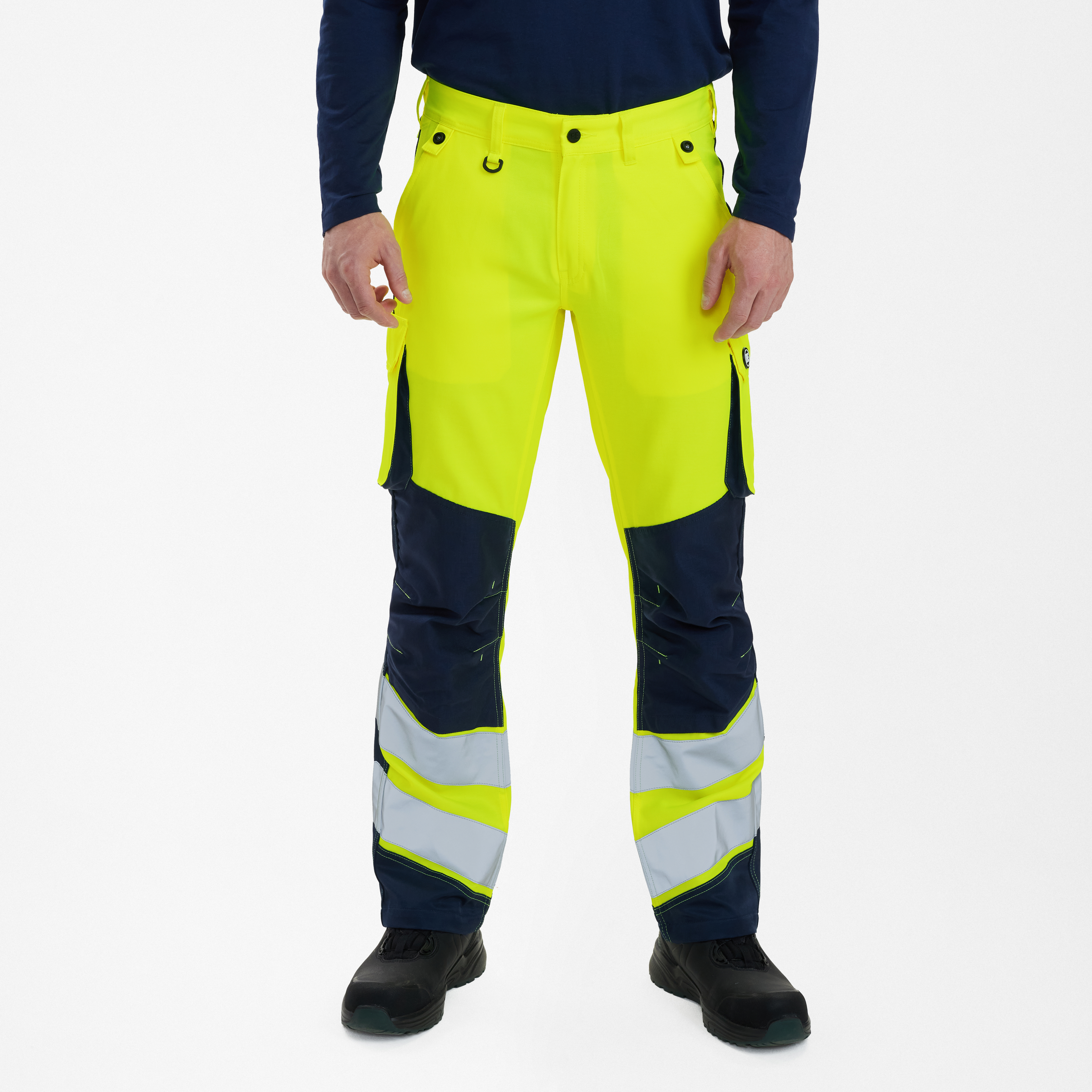 Engel Workwear Safety Light arbejdsbukser - Gul/Blue Ink [38165] / K80