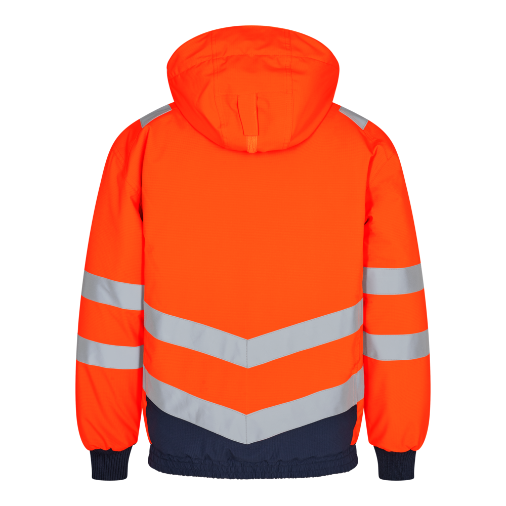SAFETY Pilotjacke – Orange / Blue ink (Rücken)