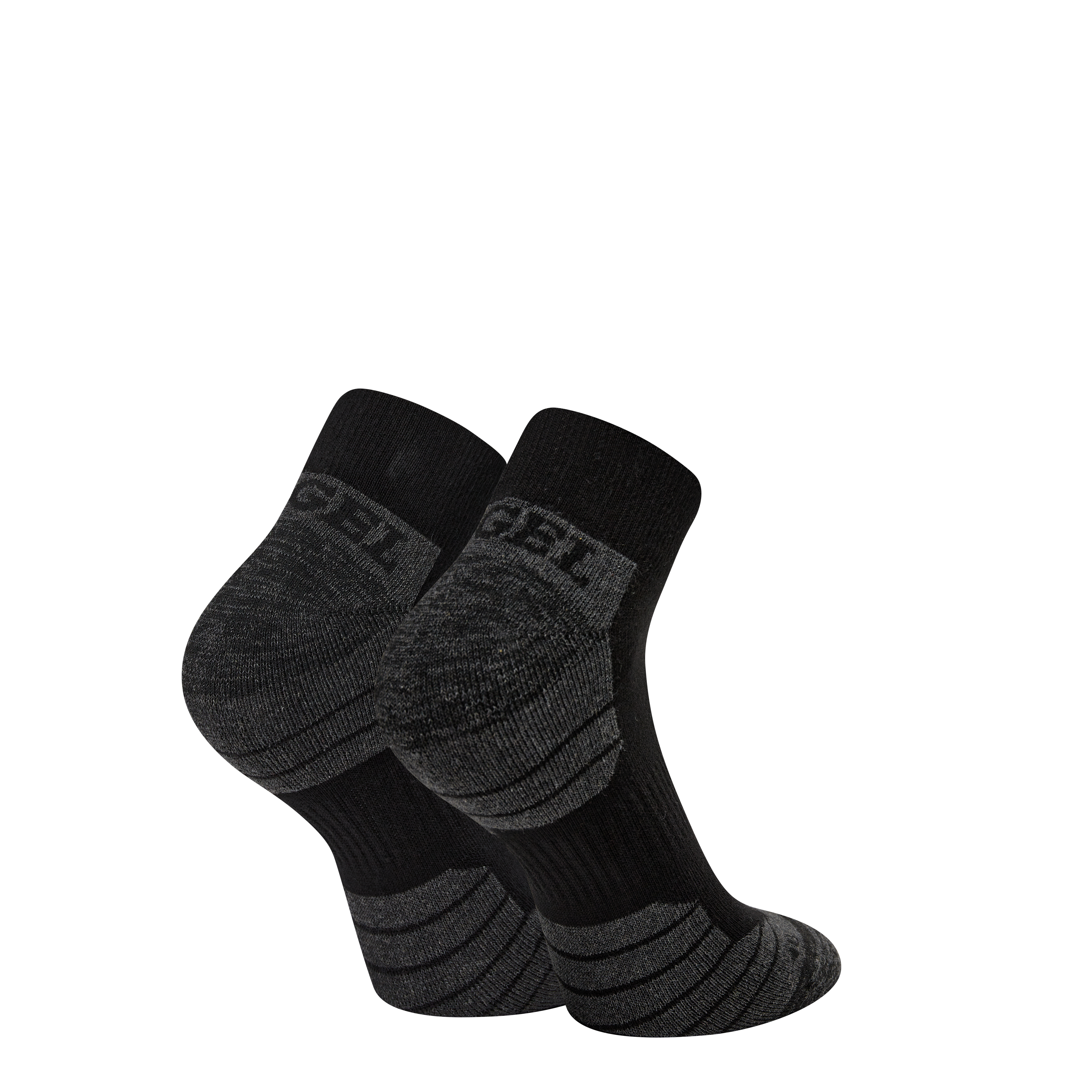 Engel Workwear Korte arbejdsstrømper til hverdagsbrug 3-pak - Black/Dark Grey Melange [2058] / 38/40