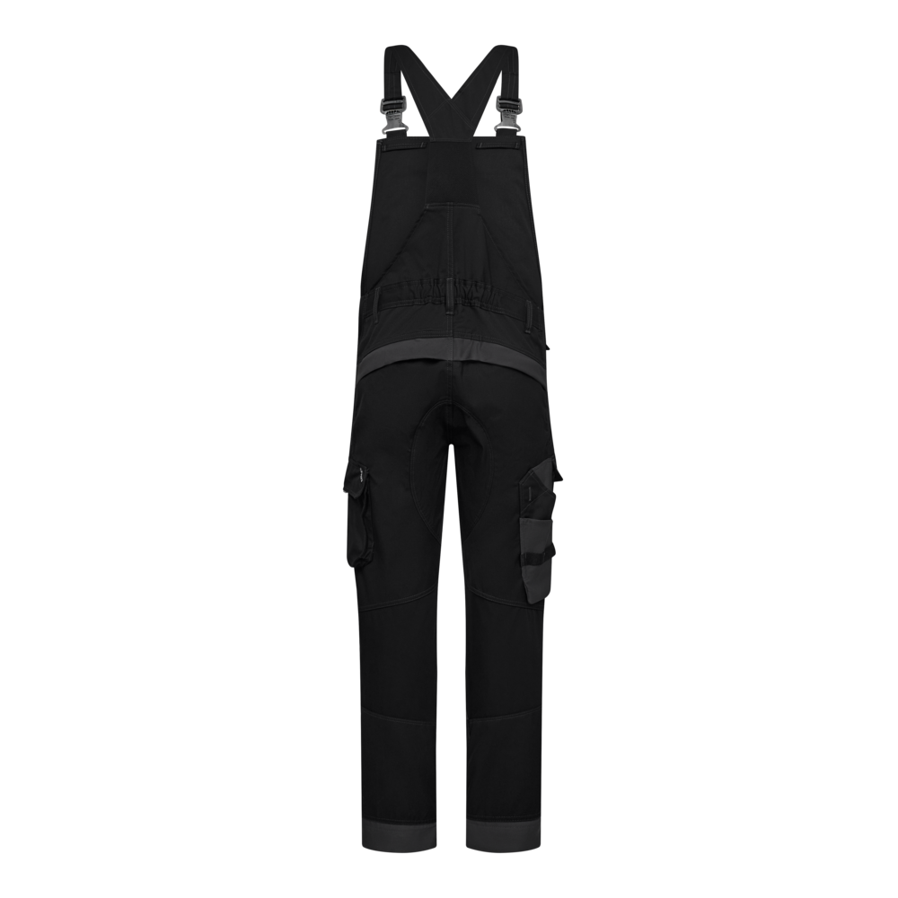 X-TREME Latzhose mit Stretch – Schwarz / Anthrazit Grau (Rücken)