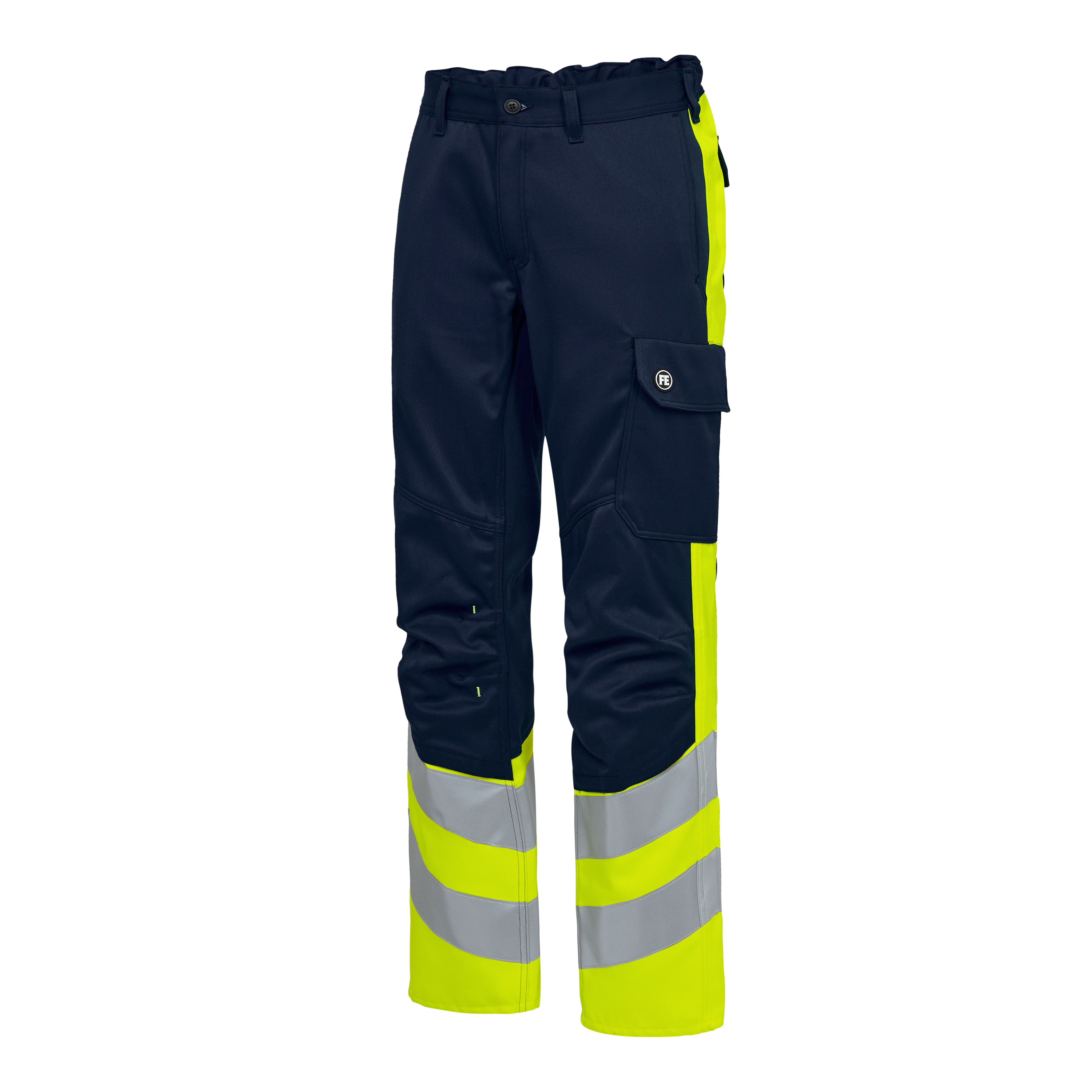 Engel Workwear Safety+ arbejdsbukser - Blue Ink/Gul [16538] / K80