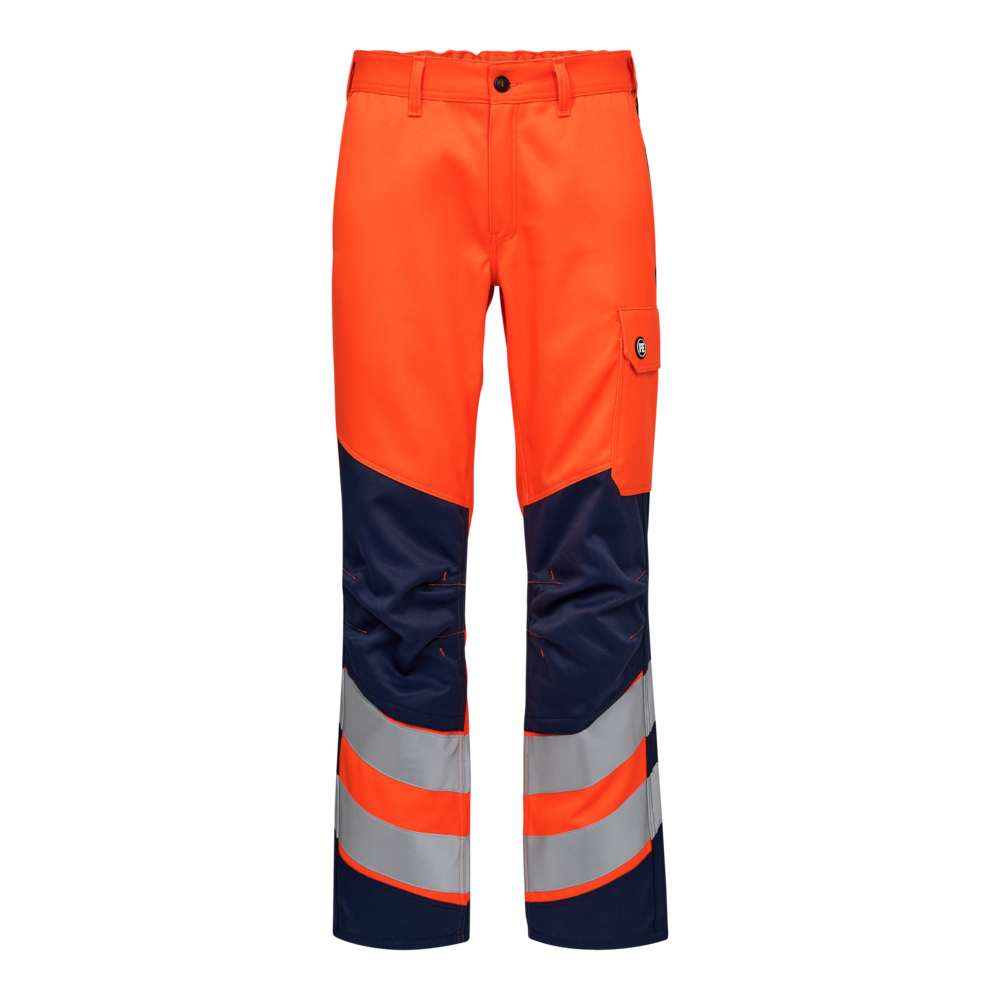 SAFETY+ Arbeitshose – Orange / Blue ink (Front)