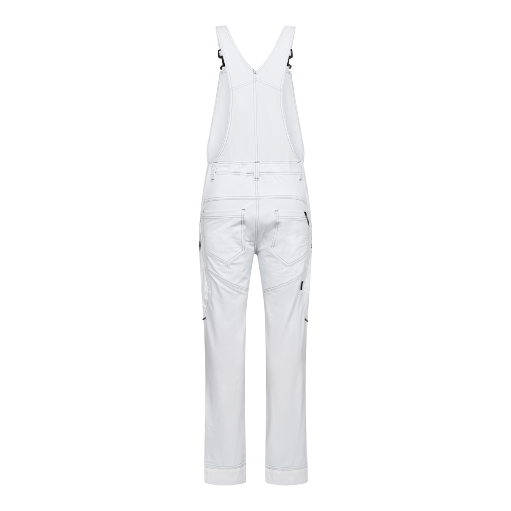 X-TREME Latzhose mit 4-Wege-Stretch – Weiß (Rücken)