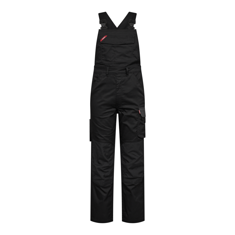 GALAXY Latzhose mit 2-Wege-Stretch – Schwarz / Anthrazit Grau (Front)