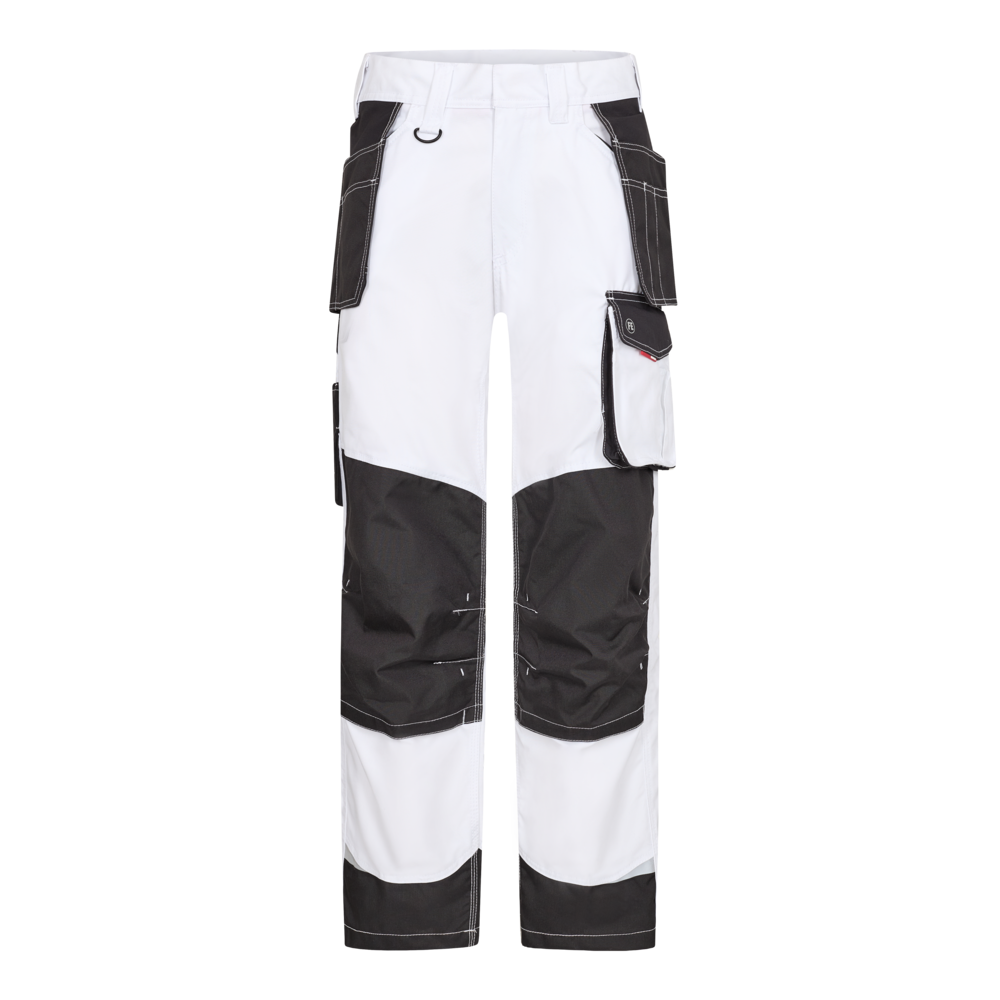 GALAXY Arbeitshose mit Holstertaschen – Weiß / Anthrazit Grau (Front)