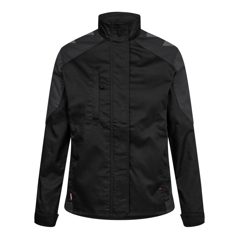 GALAXY Damen Arbeitsjacke mit 2-Wege-Stretch – Schwarz / Anthrazit Grau (Front)