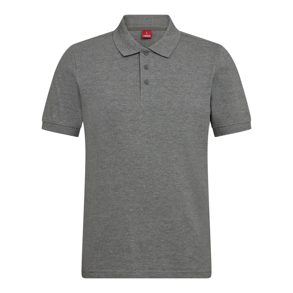EXTEND Poloshirt mit Stretch – Graumeliert (Front)