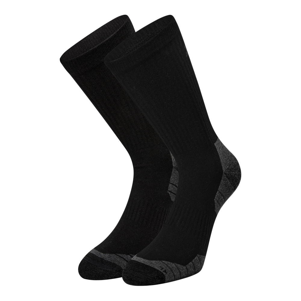 Praktische Arbeitssocken 3er-Pack – Schwarz / Dunkelgrau Melange (Front)
