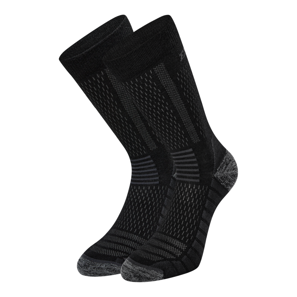 Arbeitssocken mit Merinowolle 1er- Pack – Schwarz / Anthrazit Grau (Front)