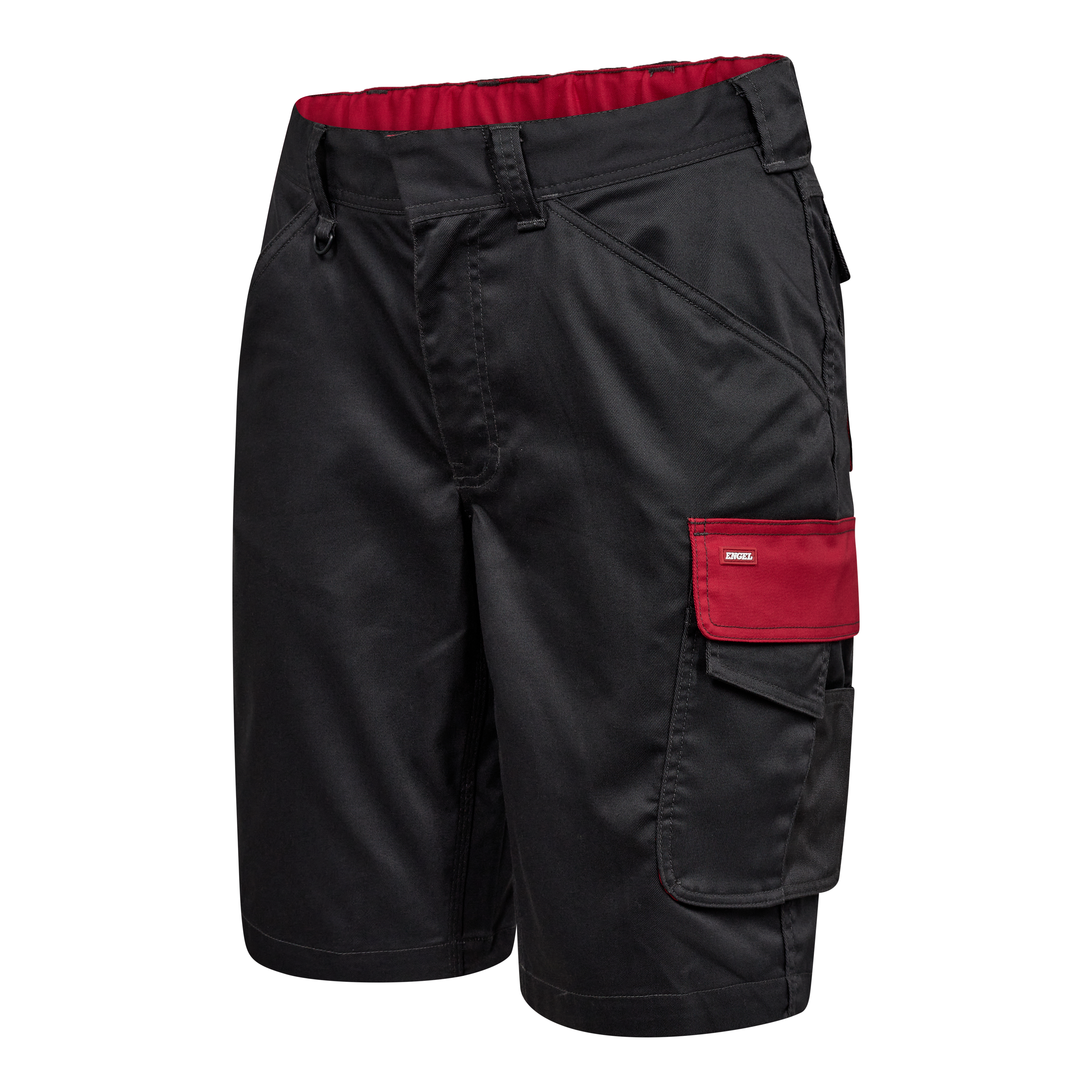Engel Workwear Galaxy dame arbejdsshorts med 2-vejs stræk - Antrazitgrå/Tomato Red [79757] / 34