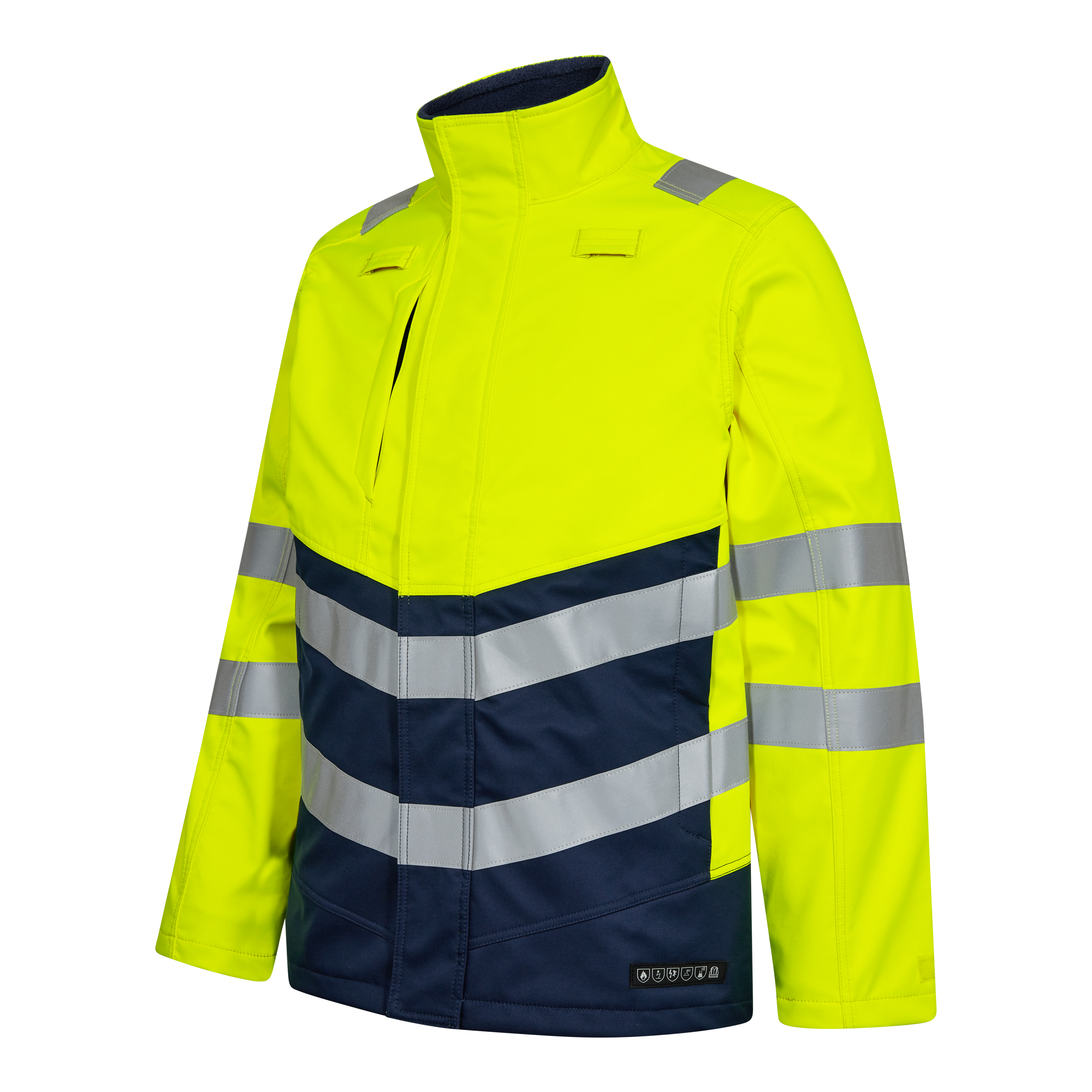 Engel Workwear Safety+ softshelljakke - Gul/Blue Ink [38165] / XS