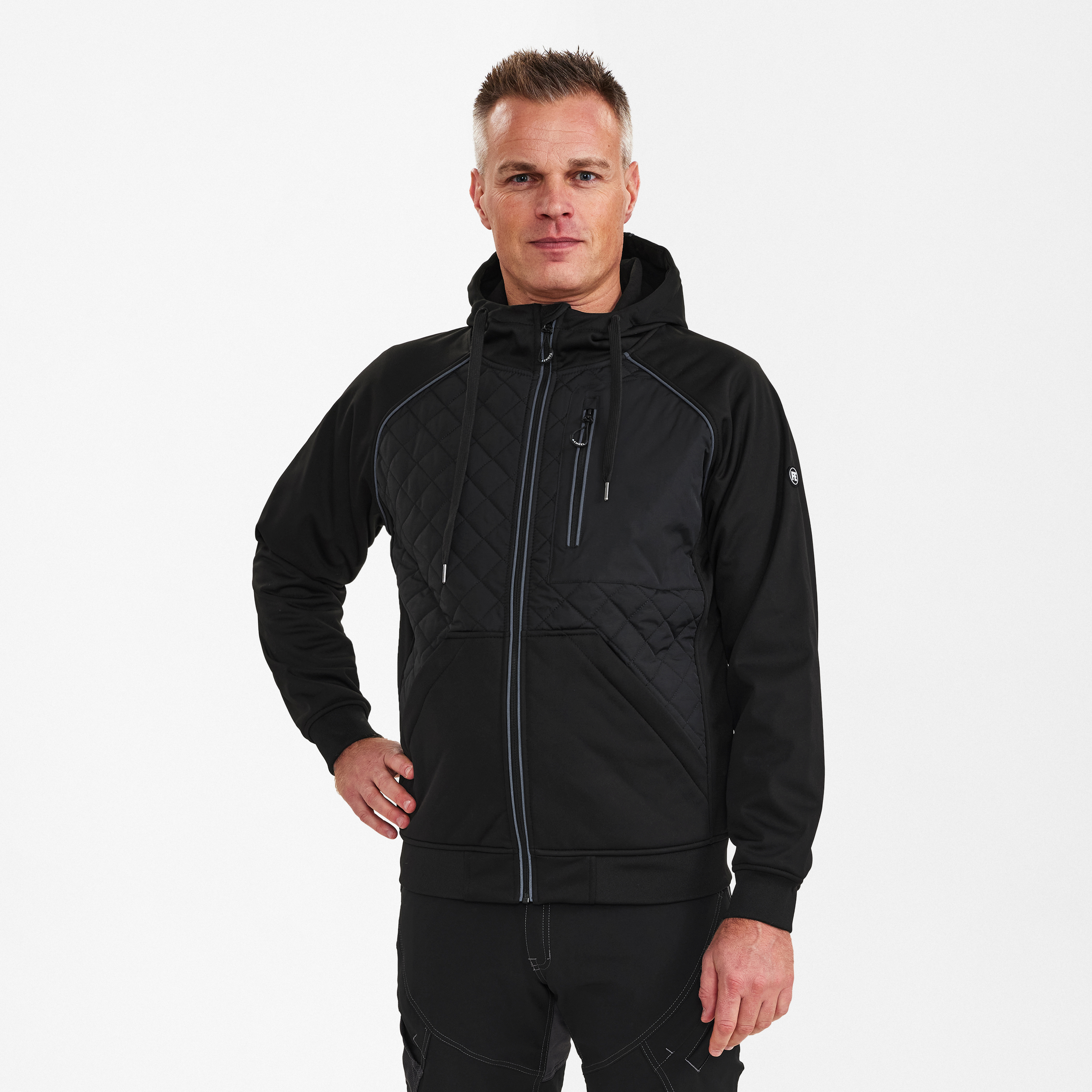 Engel Workwear X-treme softshelljakke med hætte - Sort [20] / XS