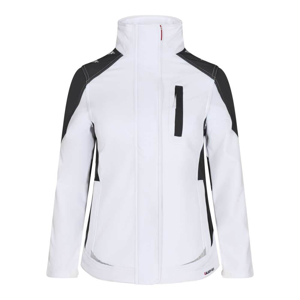 GALAXY Damen Softshelljacke – Weiß / Anthrazit Grau (Front)